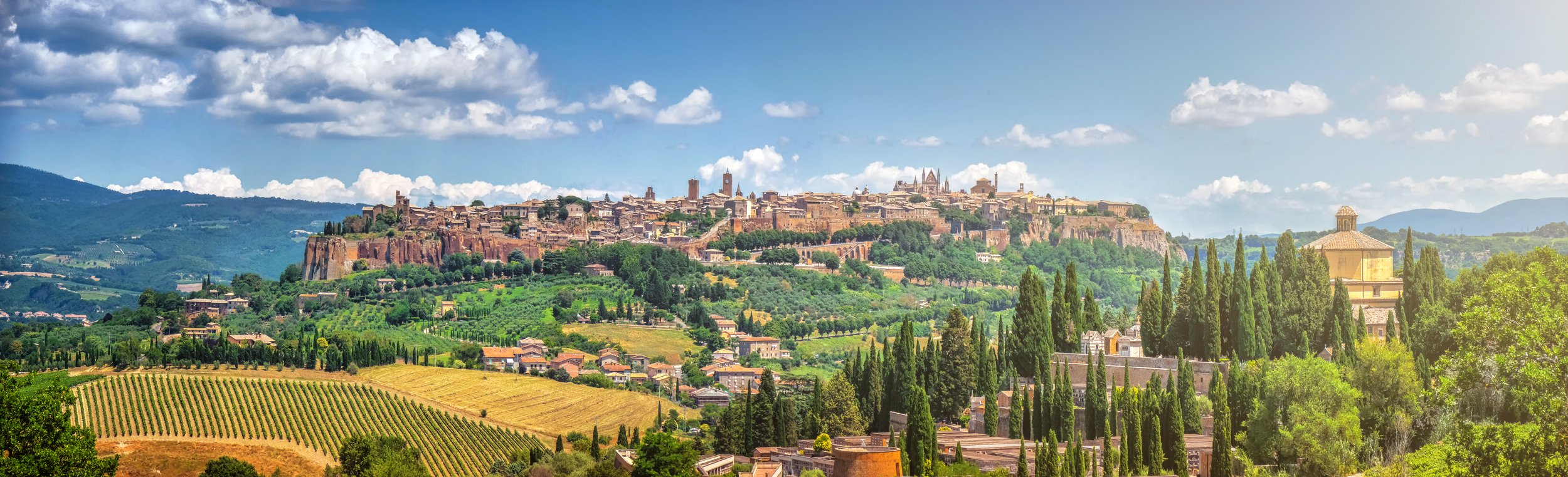 View over Orvieto, a magnificent tufa town