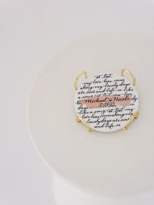Personalized Ceramic Coaster Favors for Your Wedding Guests