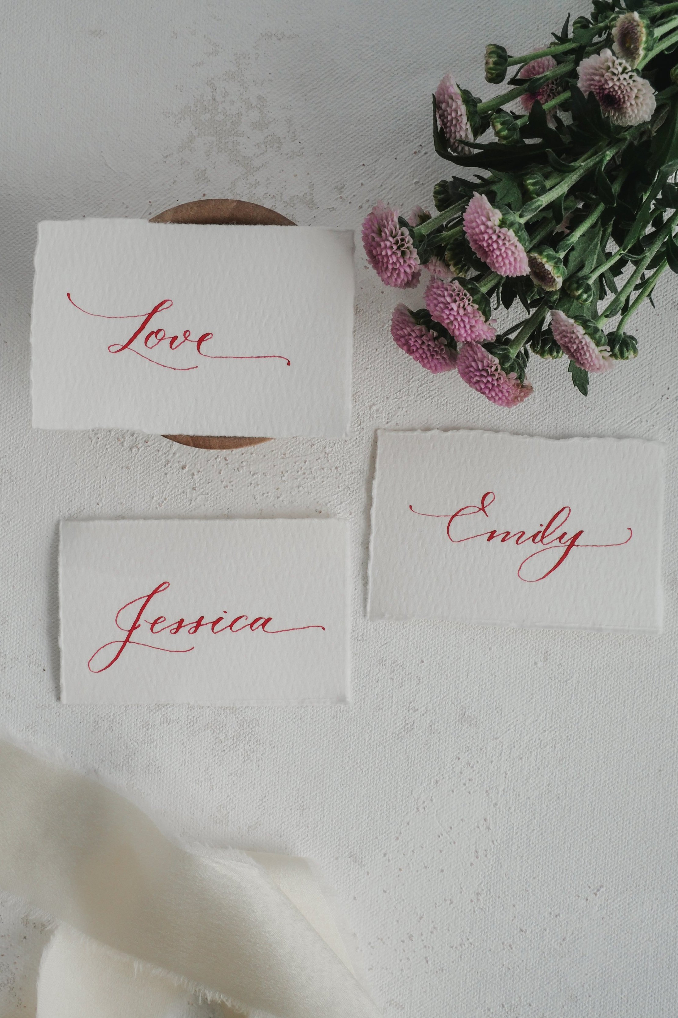 Each card is individually written by hand, ensuring a thoughtful custom touch for every guest.