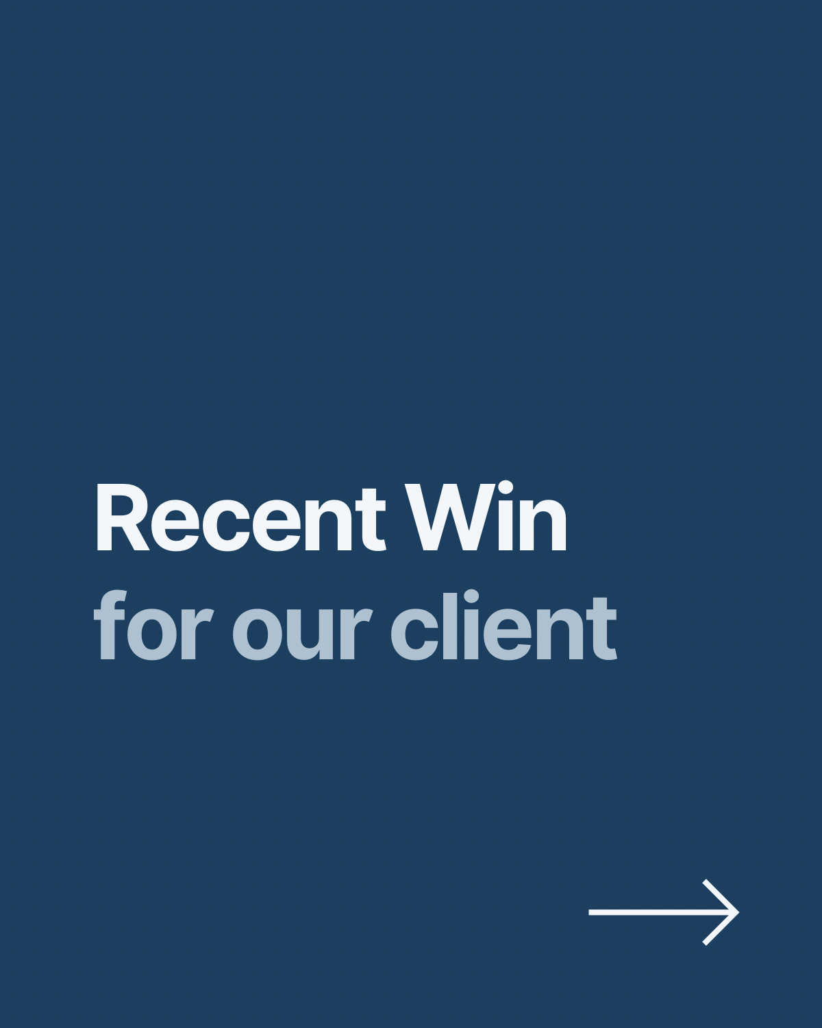 Recent Client Win!