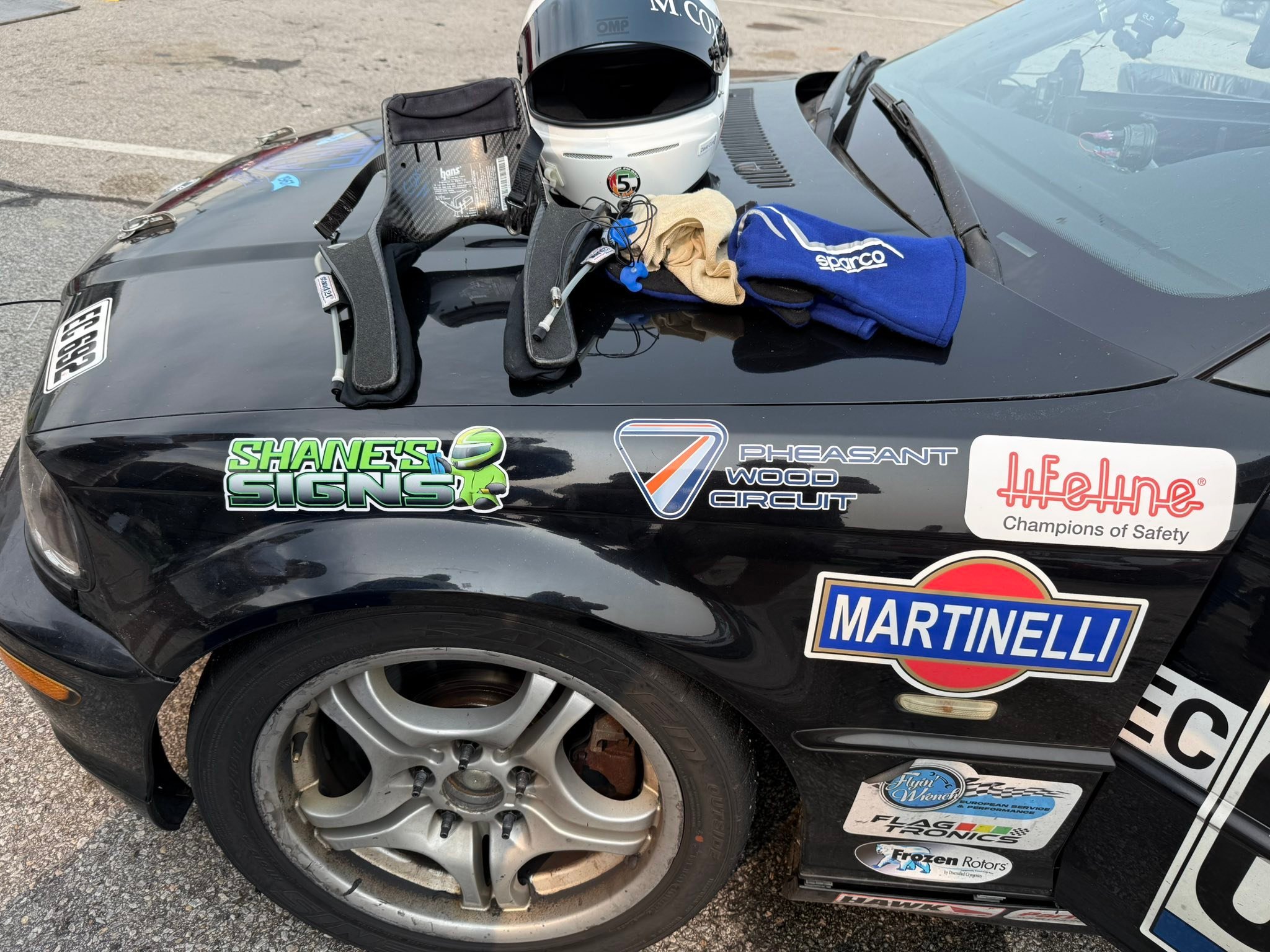 16+ 2 Hours in this &lsquo;spec&rsquo; BMW E46. Ran Saturday&rsquo;s 8 hrs on whatever finished the last race. Sunday blessed with brake pad set ( Hawk) and Falken 
( 200 tw ) tyres. The car ran faultlessly in spite of the wild rats nest wiring. 
My 