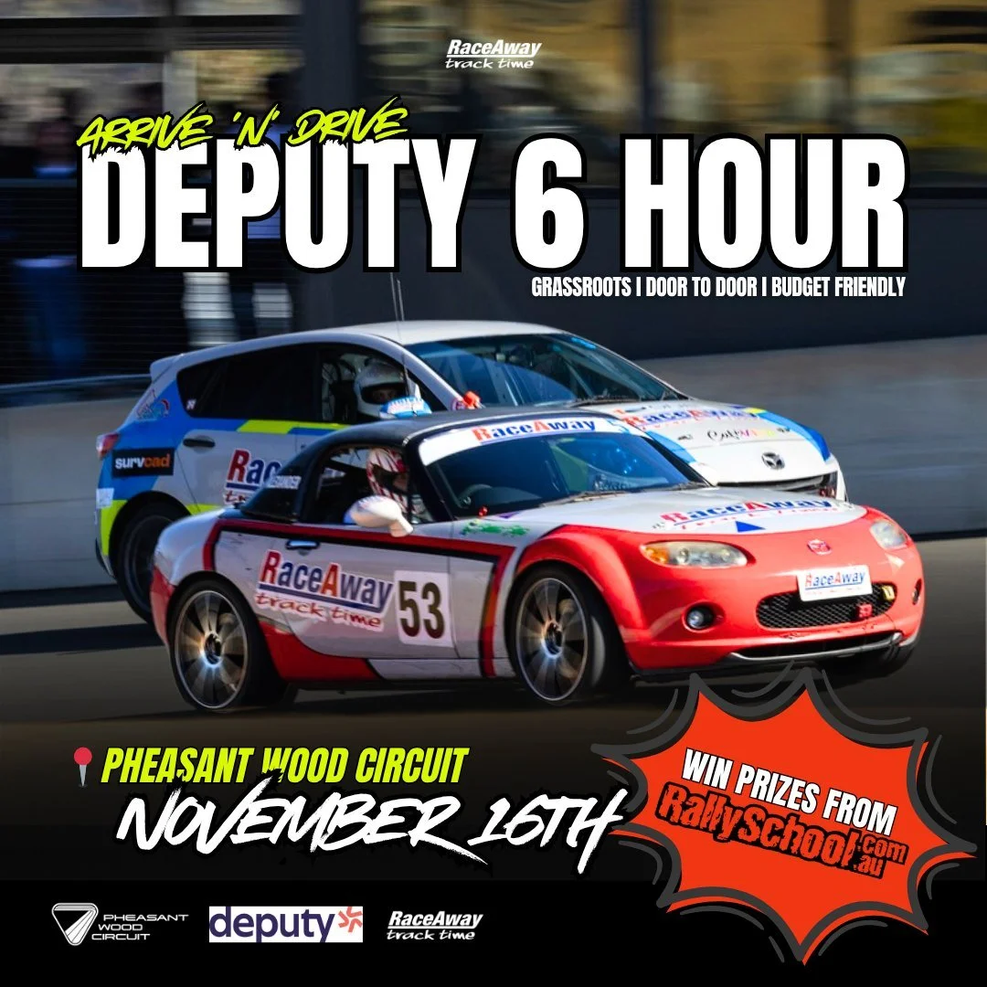 HAVE YOU HEARD?
Deputy 4 Hour has SUPERSIZED! 🍔
The final round has transformed into a massive 6 Hours of jam packed door to door racing. Find some friends and get your car to the track - there's no better seat time around AND there are epic prize