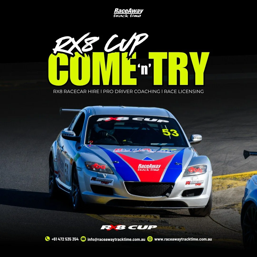 It's race weekend over at the RX8 Cup Series ✨
If you've ever thought about jumping on the grid with this fantastic fast-paced one make series, then we're here to help!
RX8 Cup Come 'n' Try puts you behind the wheel of a fully prepped RX8 race car
