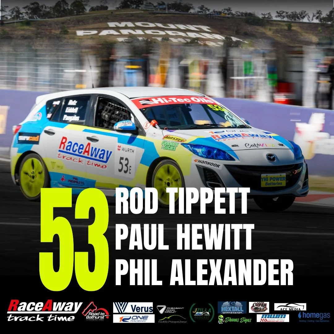 Introducing Car 53 for the Bathurst 6 Hour ✨🏁⛰️
Sharing our Mazda SP25 will be @rod_tippett , Paul Hewitt and Phil Alexander.

Rod brings plenty of racing experience into the team - and is no stranger to RaceAway, with a strong background across kar