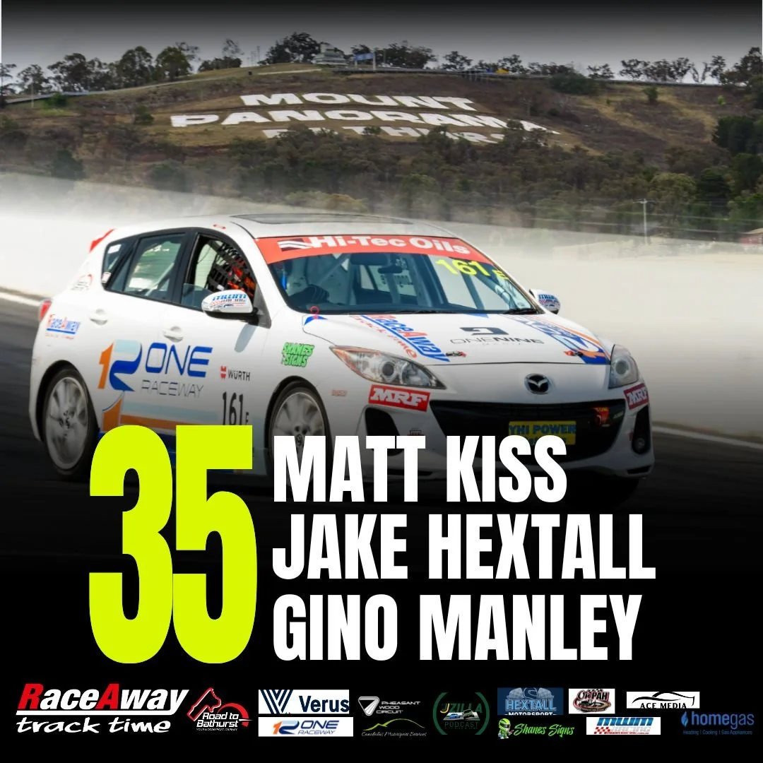 Introducing Team #35 ✨🏁⛰️
Driving our Mazda SP25 will be Gino Manley, Matt Kiss and Jake Hextall.

Gino is coming over from Jacksonville, Florida, and while this will be his first Bathurst 6 Hour, he brings a very strong racing background with him. 