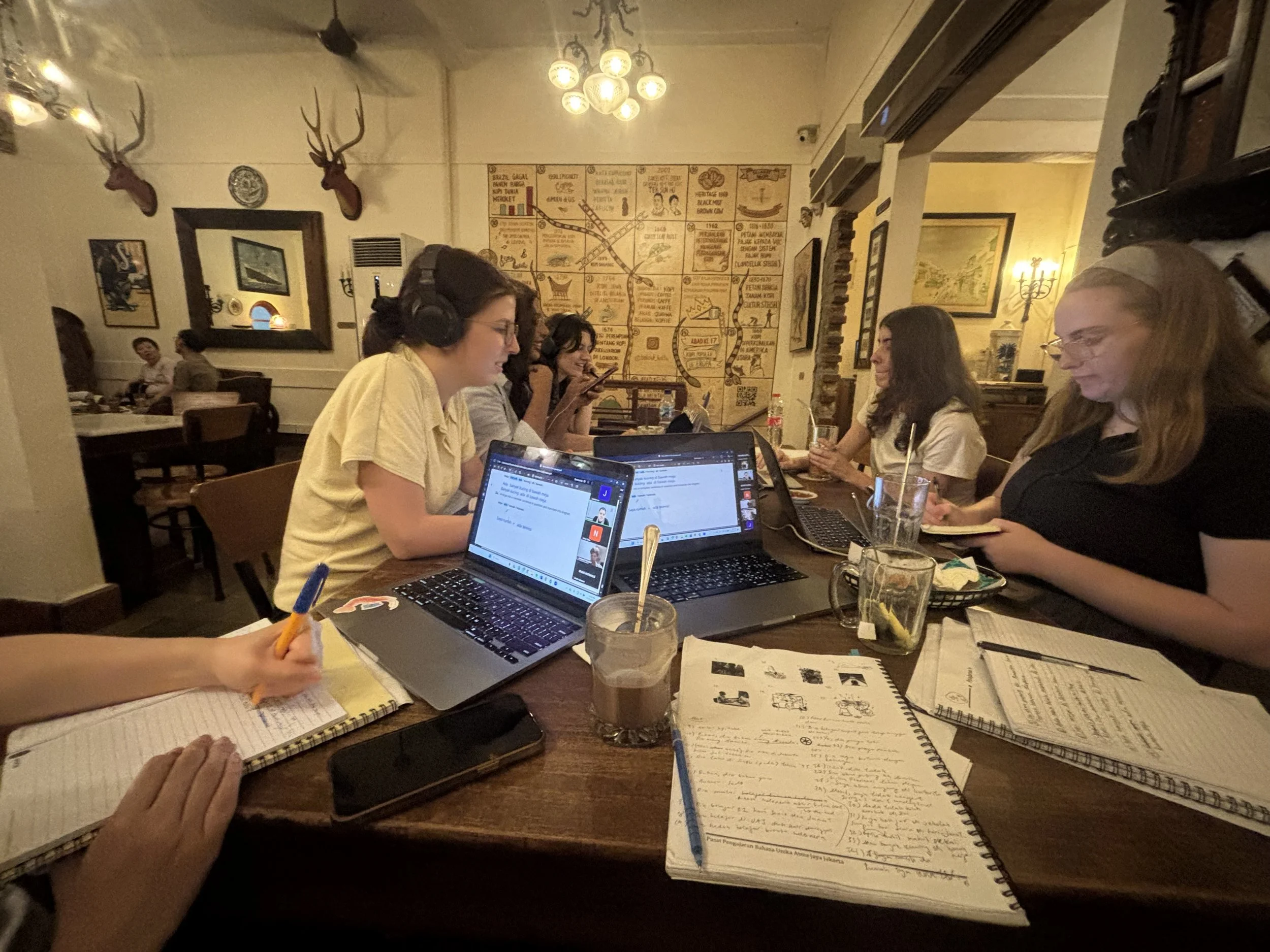  ACICIS students revising for our Bahasa Indonesia exam 