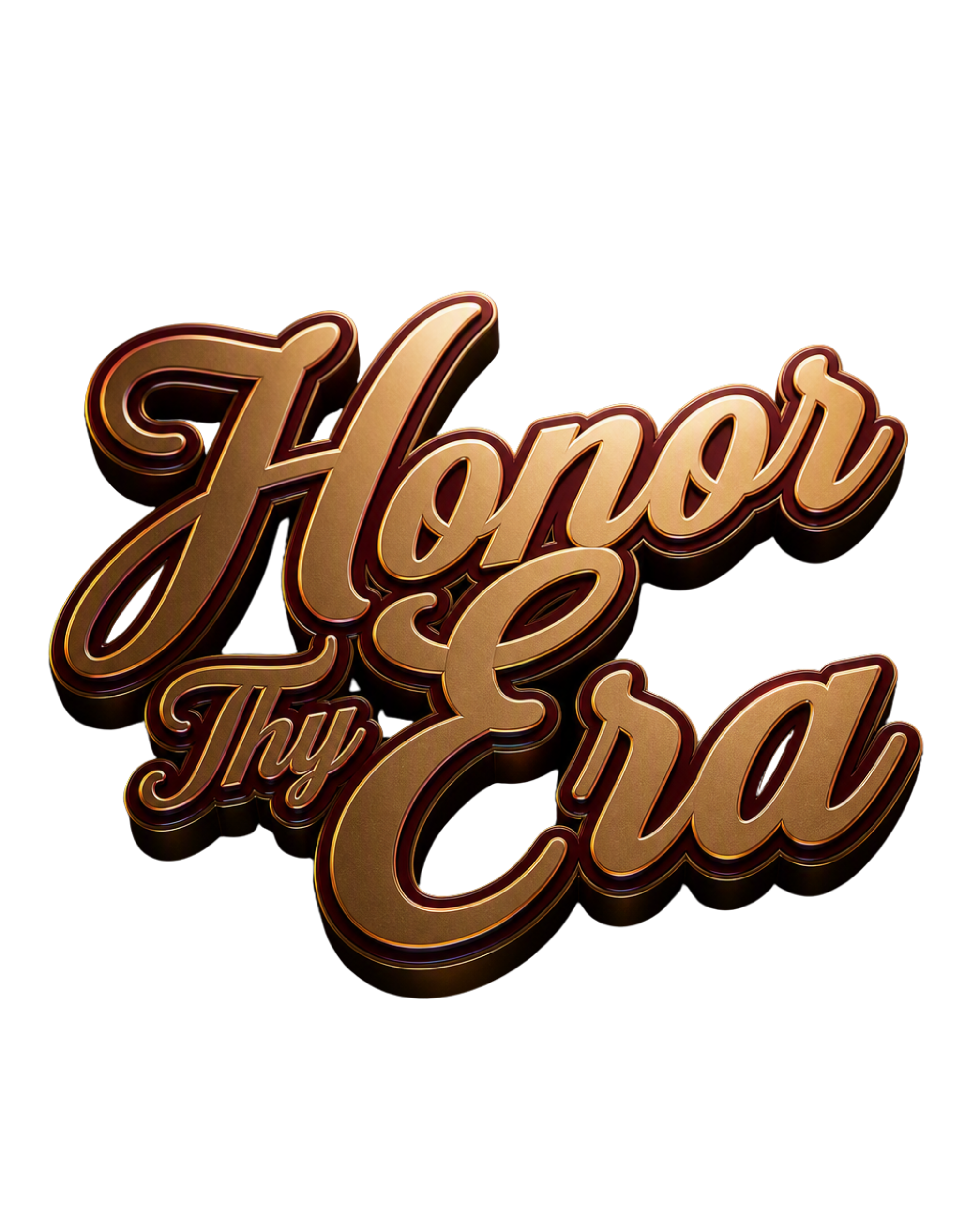 Golden, cursive text saying "Honey" with a shiny, metallic appearance, reflecting light, on a black background.