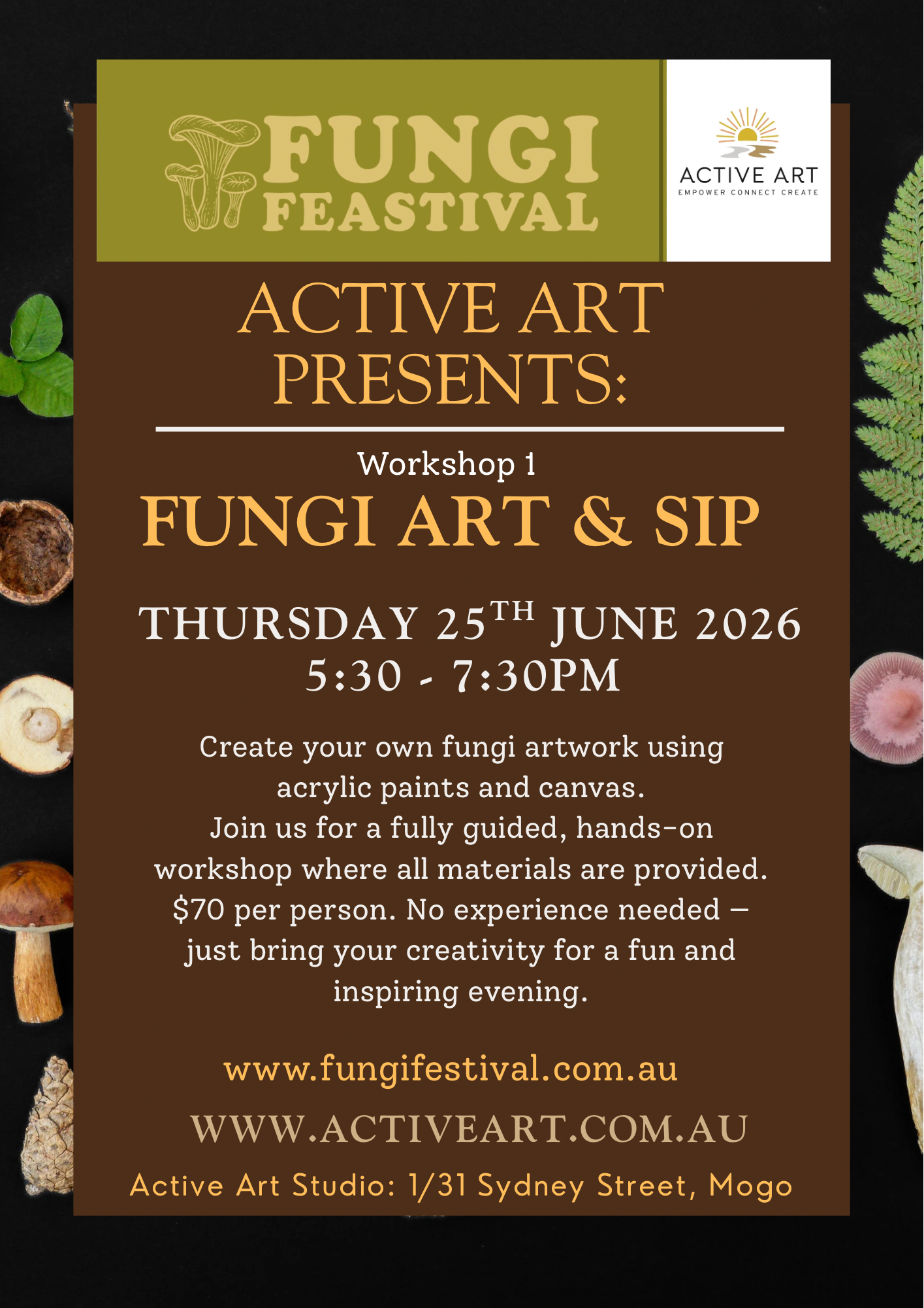 Brown Beige Modern Photographic Mushroom Festival Flyer - 2.png