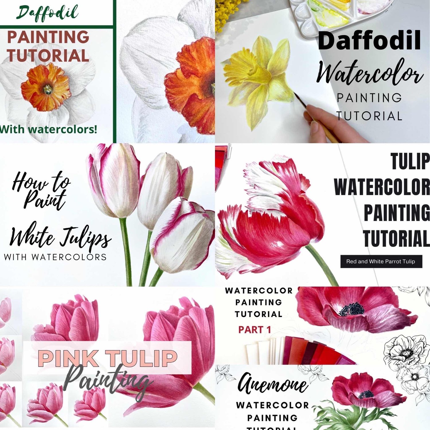 Watercolor Palette Flower – Kristine Art Watercolor Painting Online Classes