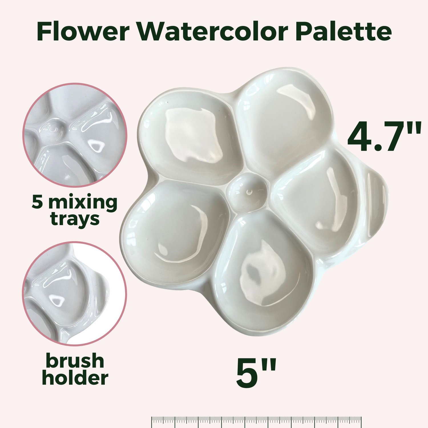 Ceramic Paint Palette Painting Tray Colour Mixing Tray Watercolor Paint  Palette