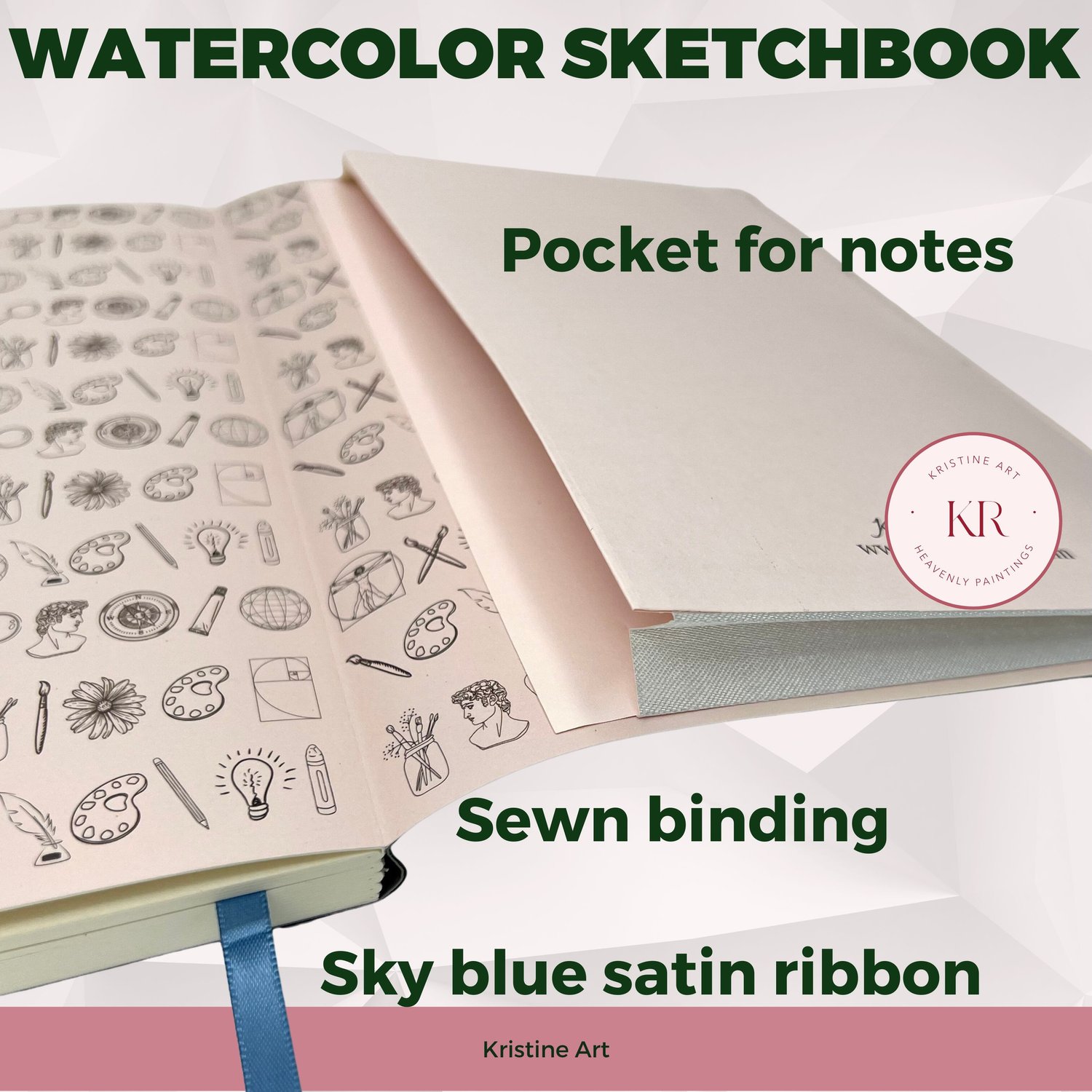 Sky Blue Sketchbook on the GO – Kristine Art Watercolor Painting Online  Classes