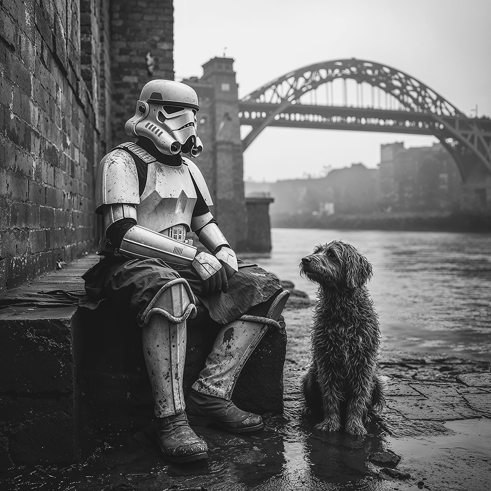 Dog tired by the Tyne