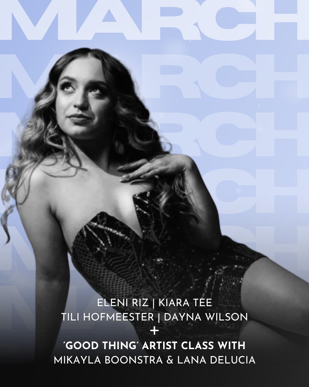 MARCH coming in HOT 💋 

✨DOUBLE CLASS with @eleniriz every fortnight
✨@tilihofmeester is BACK 
✨CONTEMP with @daynawilson 
✨DANCEHALL with @kiara.tee 

PLUS!
Special Artist Class with @mikaylaboonstra_ and @_lanaadell 💥 learn the official chorey to