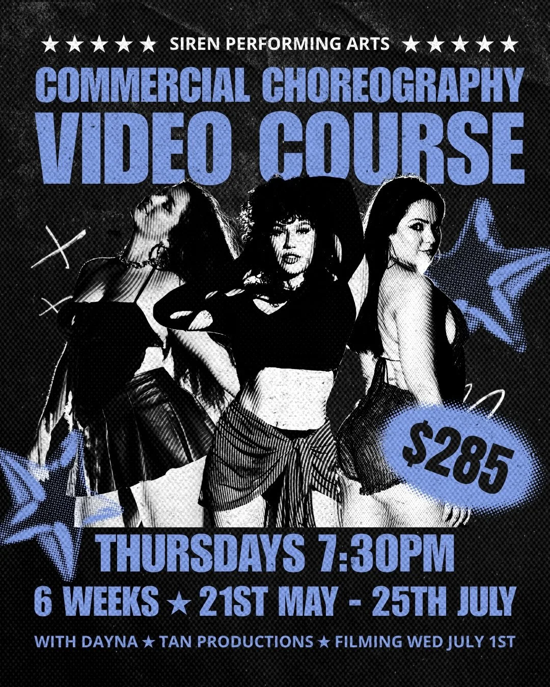 WE&rsquo;RE BACK with another of our iconic video projects! 

Open to all Sirens - Beginner to Advanced!

COURSE INCLUDES:
▫️6 x 75 minute classes with @daynawilson to learn and set the choreography.
▫️Video+Photo shoot with @tan_productions on Wedne