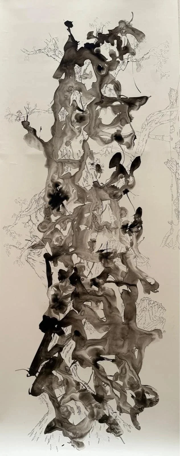 Presence - Ink on Paper - H200 x W60cm