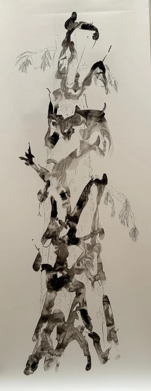 Presence - Ink on Paper - H200 x W60cm