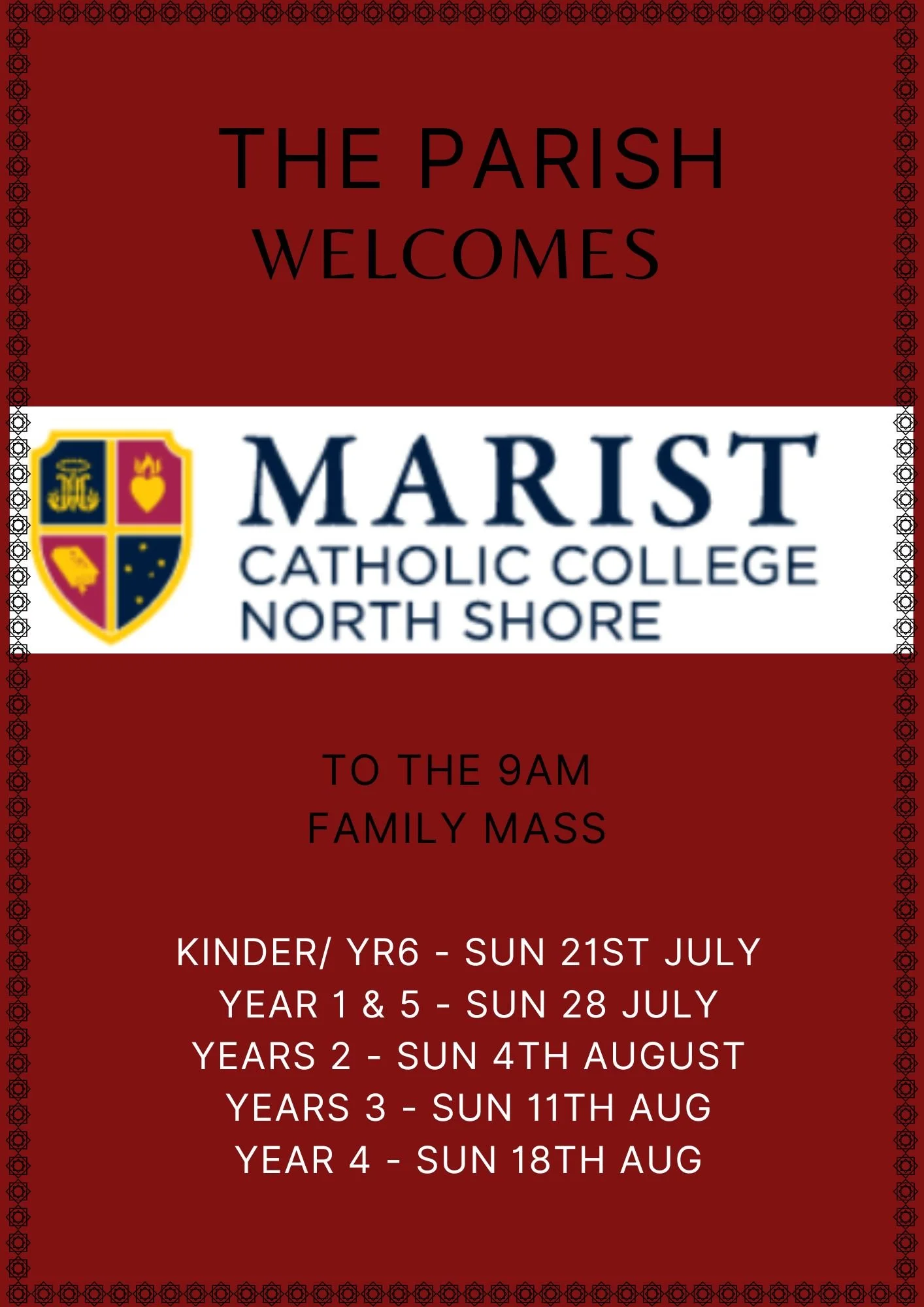 MCCNS  Yr 6 &amp; K Class Mass