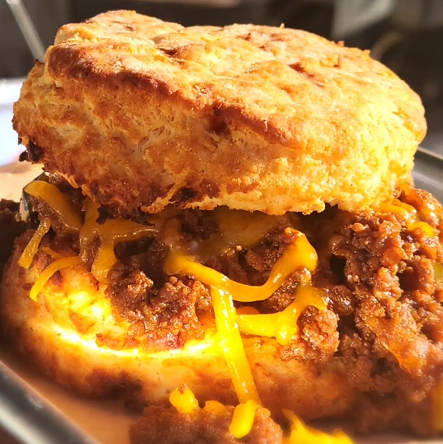 Today, we have Sloppy Joe with a sweet BBQ sauce and cheddar!!

#sloppyjoe #biscuits #EGAD #spacecoastfoodies #brunch #melbournefl #melbournefoodie #breakfast