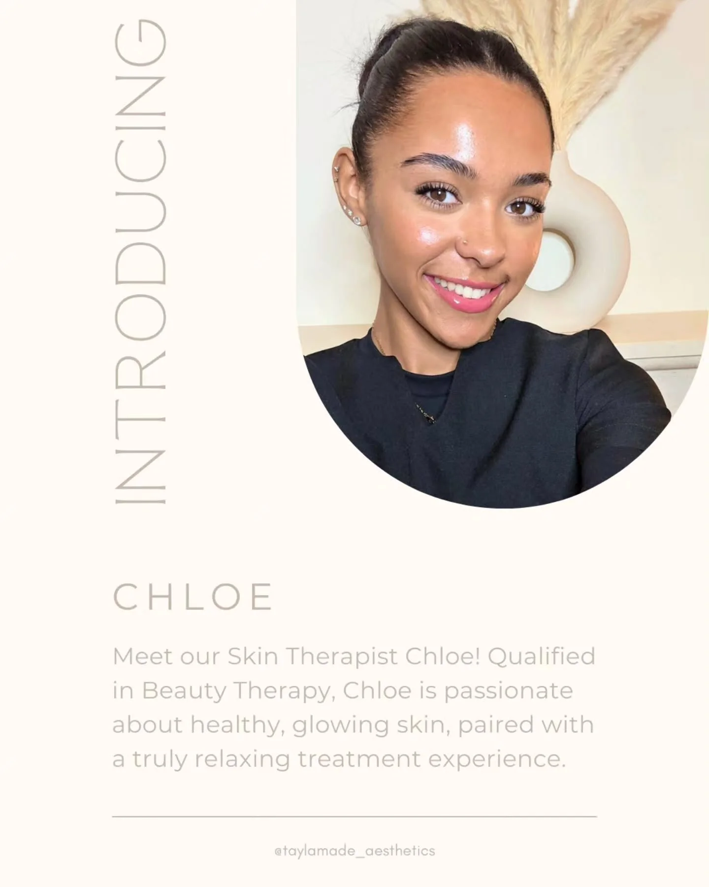 Introducing Chloe💁🏽&zwj;♀️✨️

Chloe is deeply passionate about skin, while also creating the calming, nurturing experience everyone deserves during their treatment💆🏽&zwj;♀️

I&rsquo;m so proud to welcome someone who shares the same dedication and