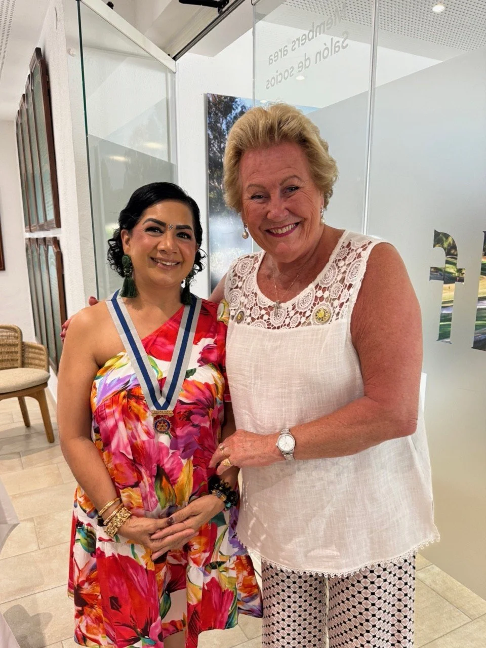 Change of Collar of the Club Secretary on 8th July with Roshini Sujanani taking over from Lady Rosalind (Yottie) Dulverton