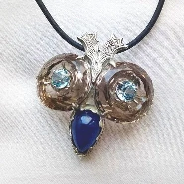 "OWL" pendant-brooch