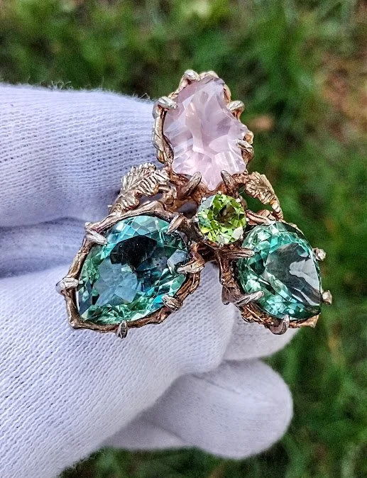 Big fancy ring "Orchid".