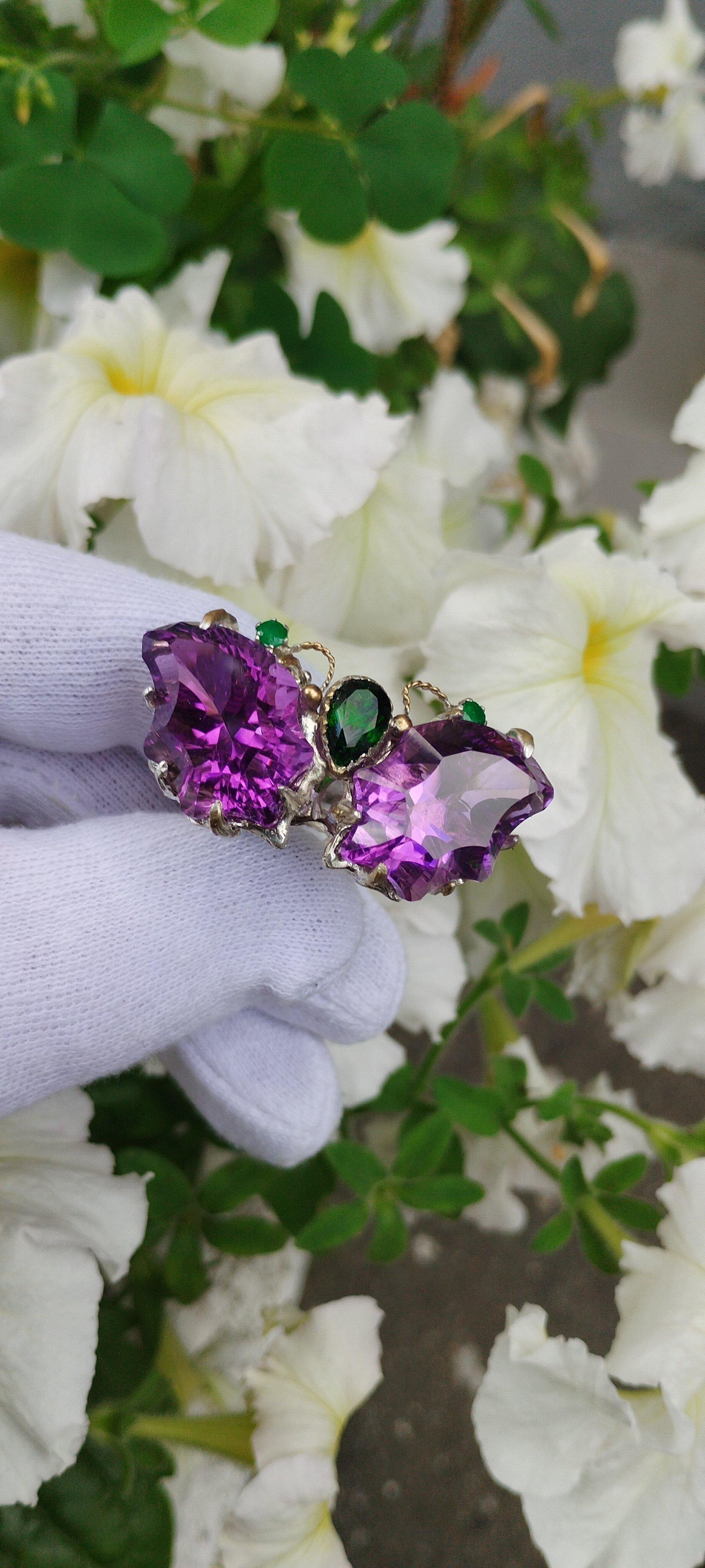 Аметистовий Butterfly amethyst ring.