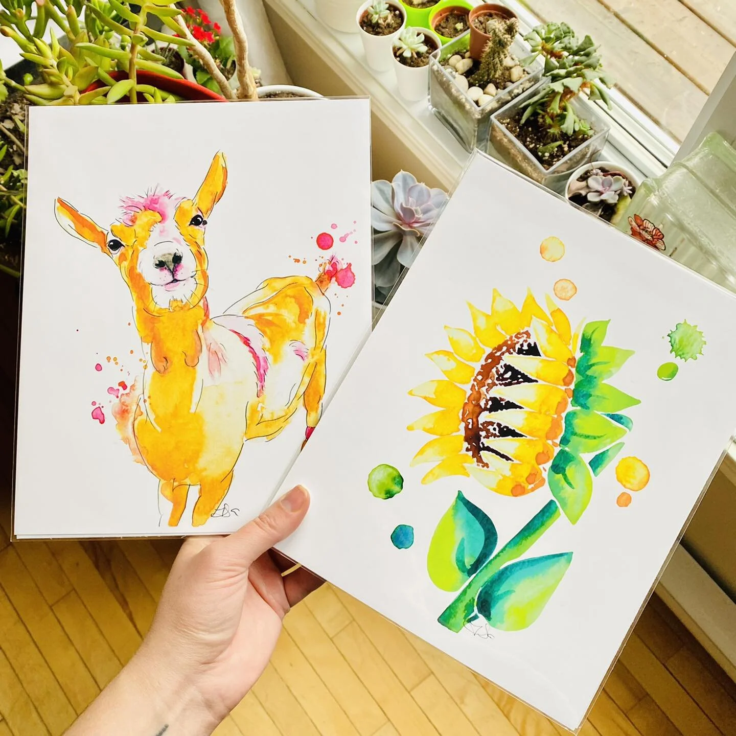 🌸 Une de vos s&eacute;lections qui rappelle le beau temps ☀️

C'est toujours un moment de joie de voir les id&eacute;es d'arrangements qui ressortent pour vos d&eacute;cors! 

Merci de penser &agrave; mes aquarelles pour ajouter une touche de couleu