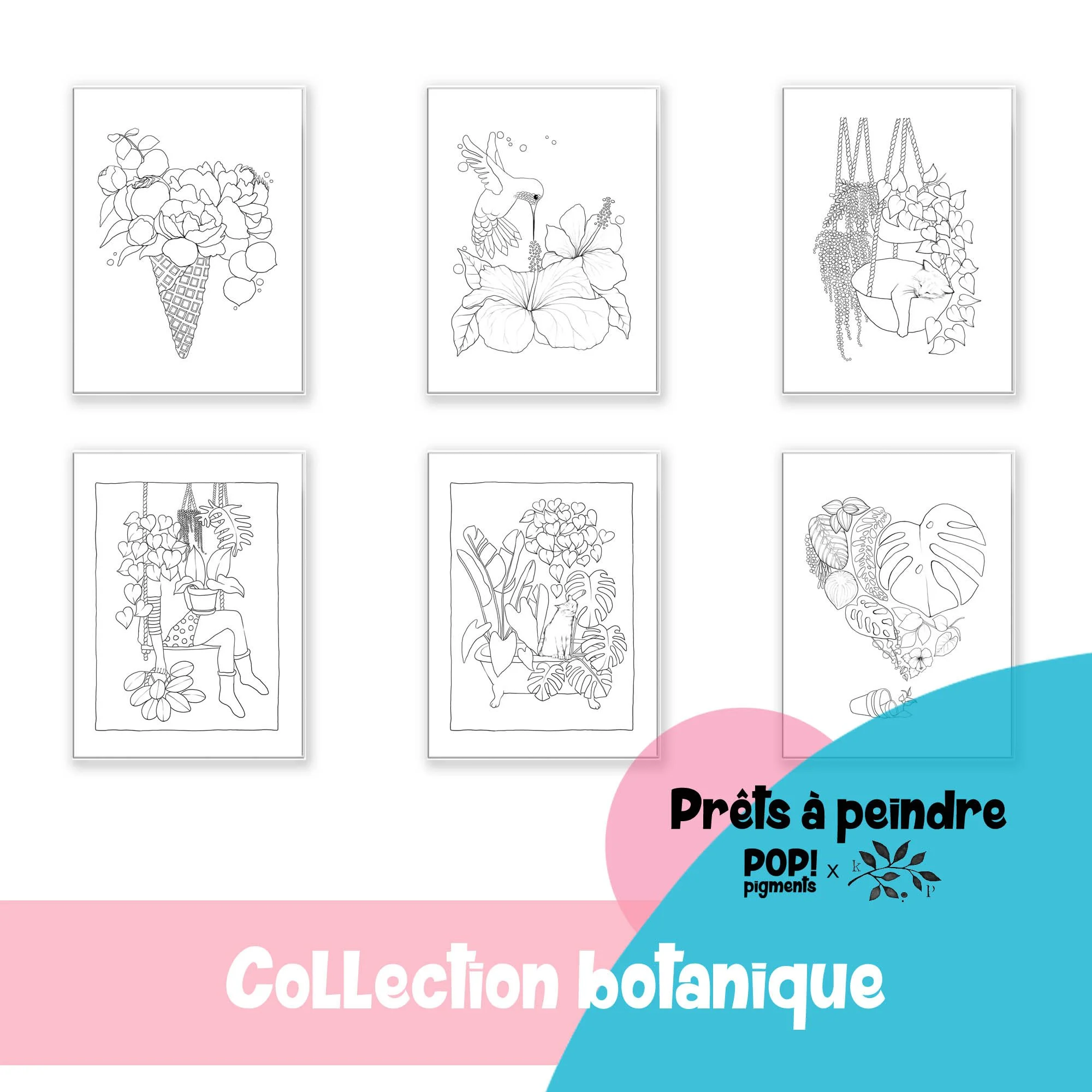 Croquis aquarelle prêt à peindre - Collection botanique par Katrinn Pelletier