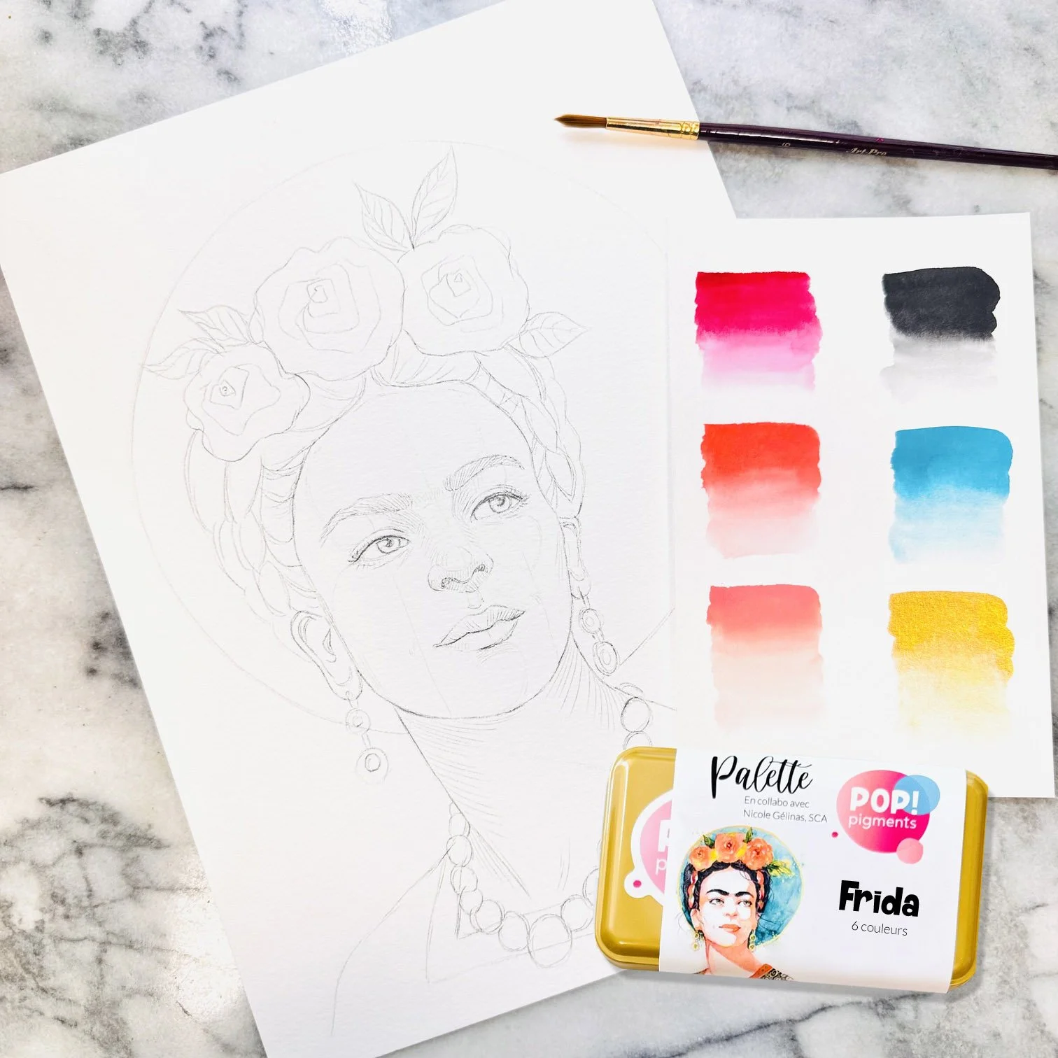 Aquarelle_Croquis_Illustration_Prête_a_Peindre_Nicole Gelinas_Frida_PopPigments.jpg