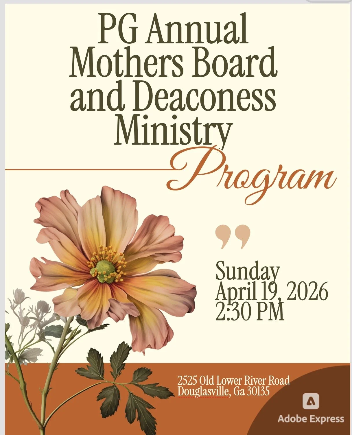 PG Annual Mothers Board and Deaconess Ministry  Program