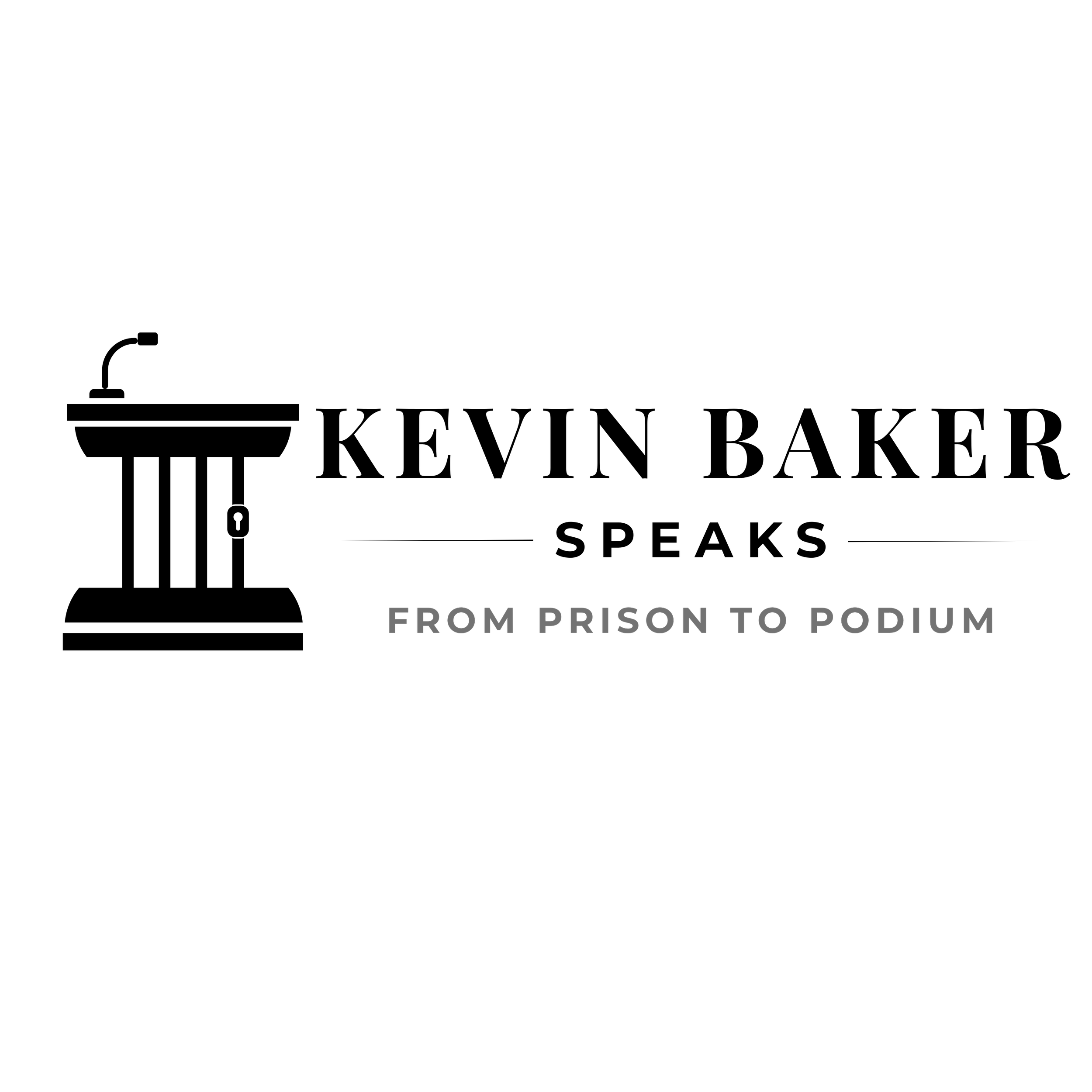 Black and white poster with a volleyball image and the text "From Prison to Podium".