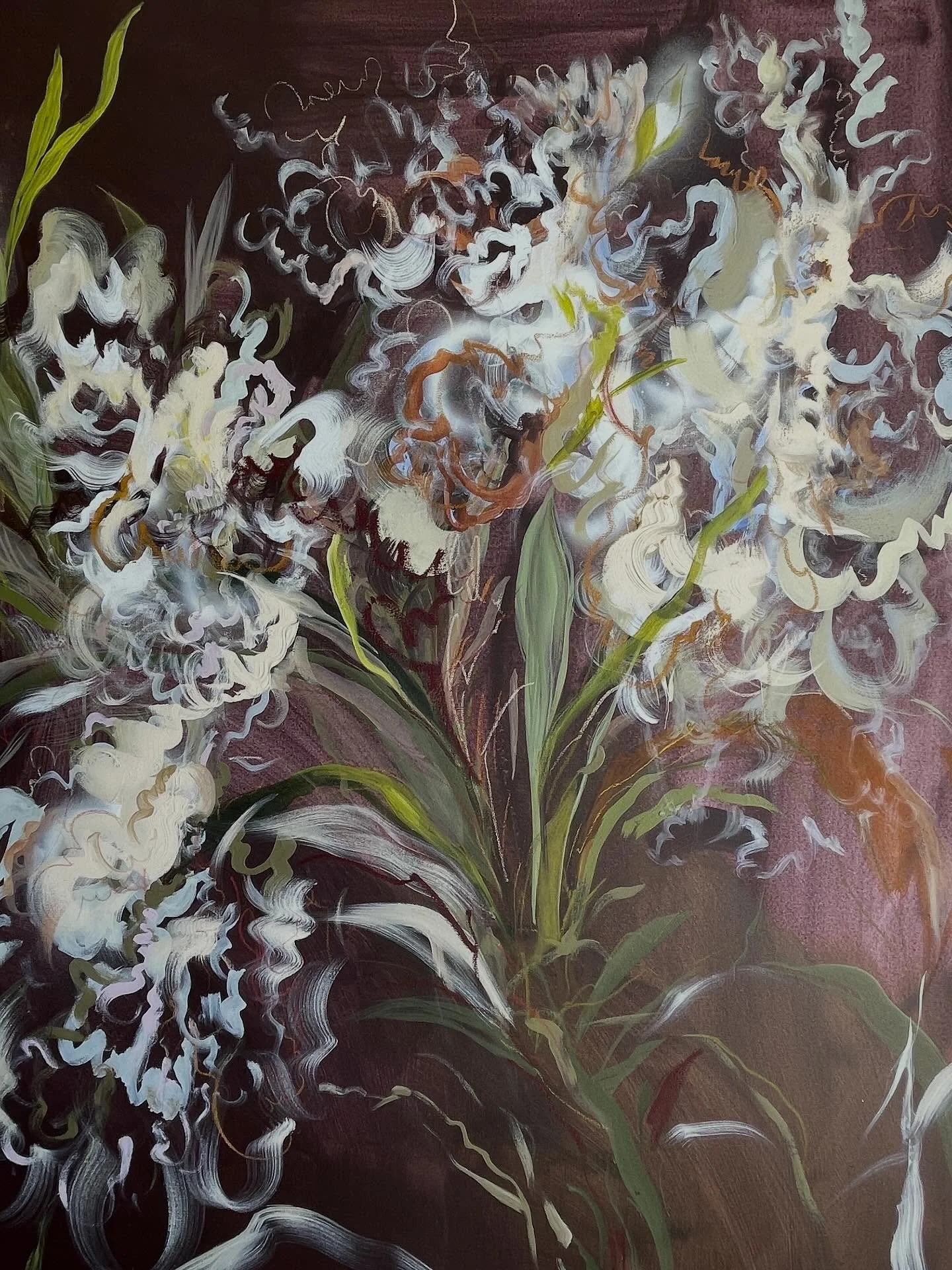 sometimes paintings from the past come back into my mind all of a sudden and I have this sense of missing them... the same feeling as missing a friend.

I don't know where in the world this one landed but I hope it is bringing warmth and movement to 