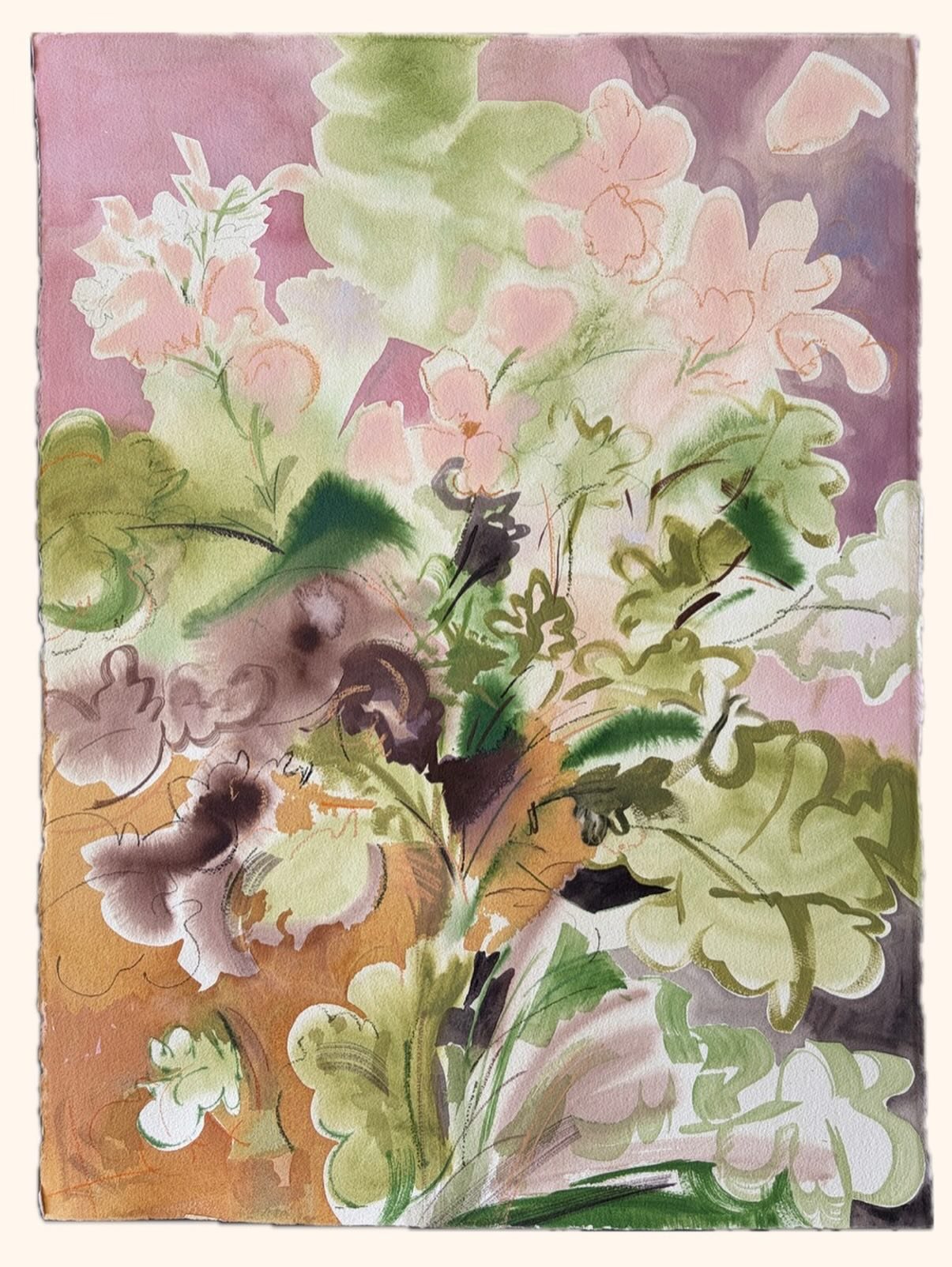 "Autumn Geraniums no. 3" on 300lb arches paper 💫