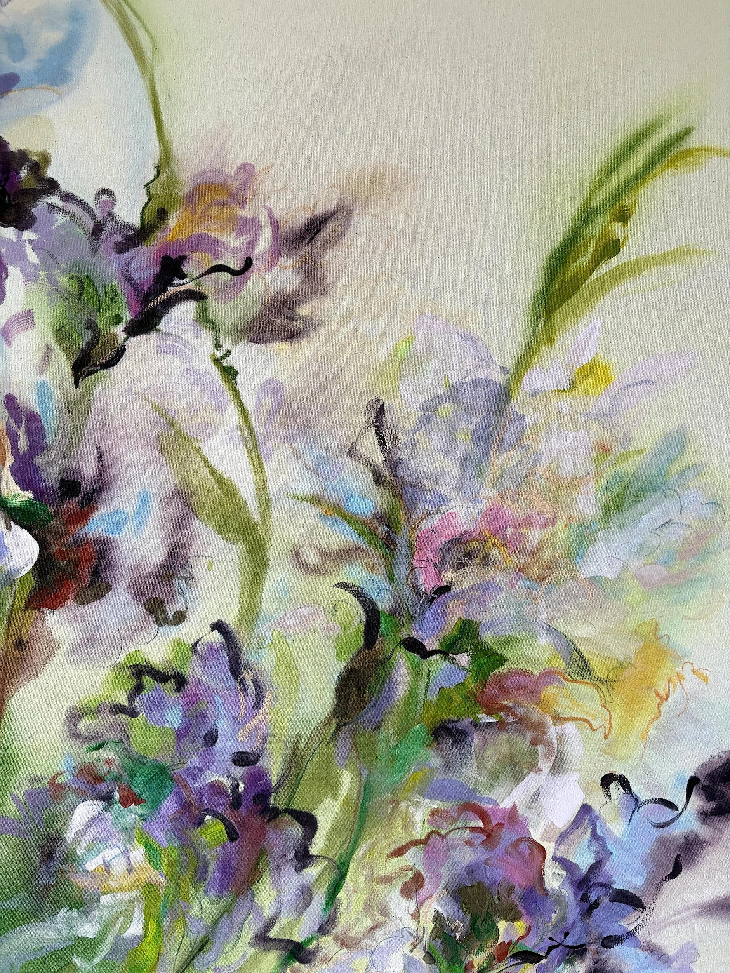 detail of "Irises, Early Spring at Dawn" 
Sold 💛