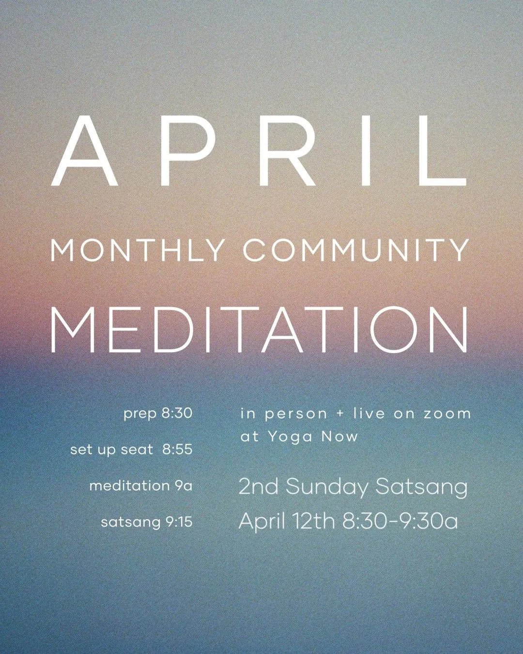 Monthly Community Meditation 2nd Sunday Satsang