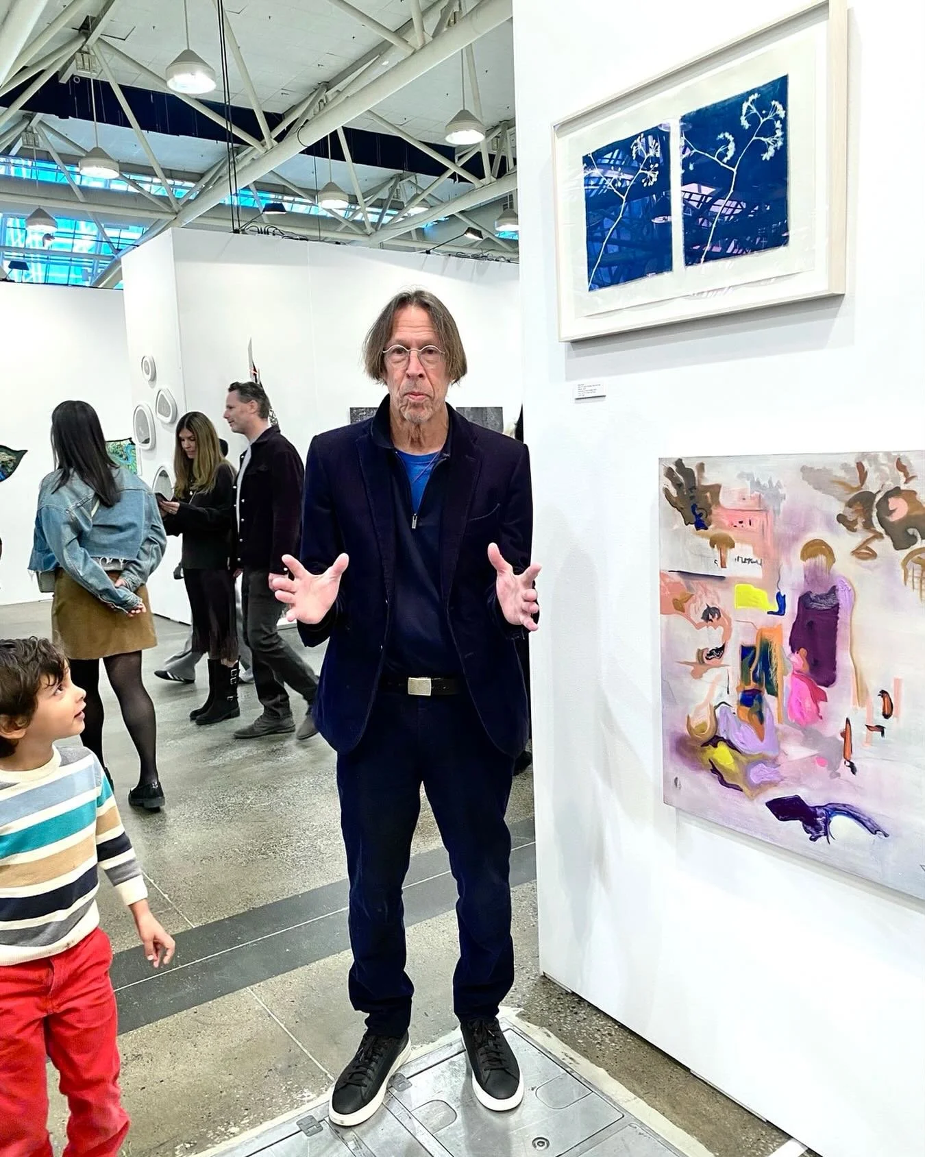 #arttoronto @corkingallery Booth C50 thank you cyanotype on cotton Conversation in Blue.