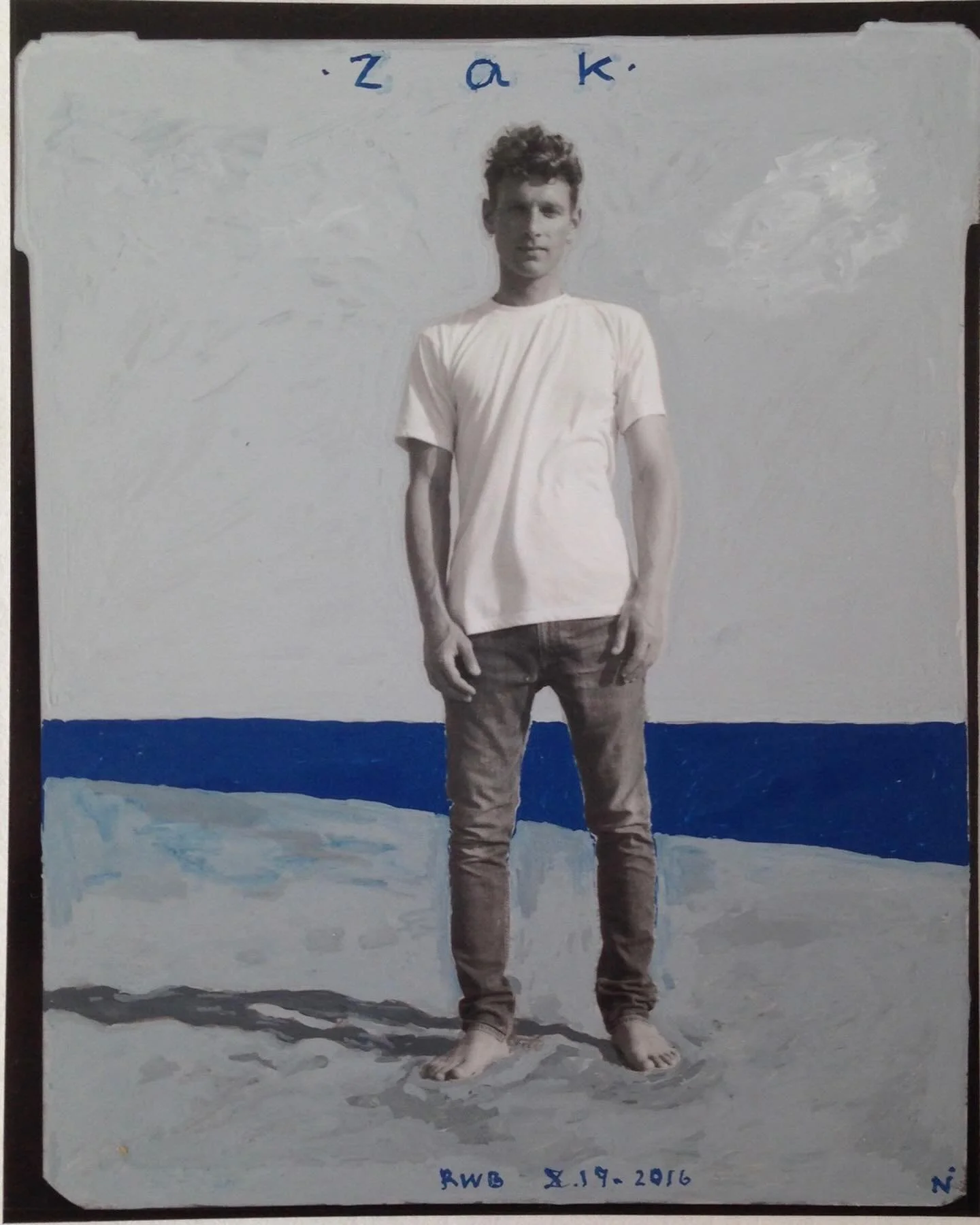 Ten years ago Bobby asked me to make these portraits of Rachel @frommewithlove and Zak, ten years later still one of my favorites, Bobby from me with love.#rockaaybeachny #fortheloveofblue