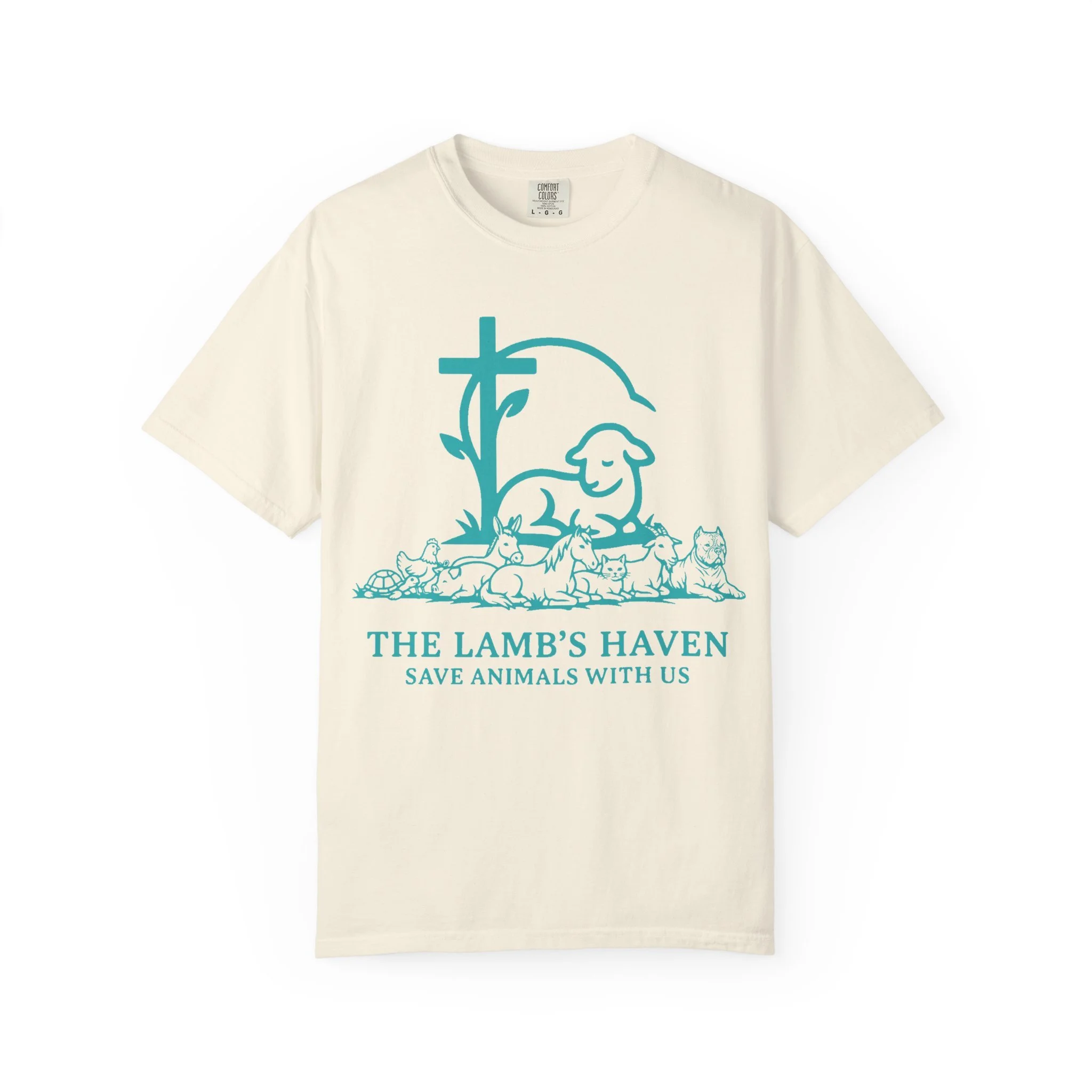 The Lamb's Haven Rescue Tee — "Save Animals With Us" Animal Charity T-Shirt