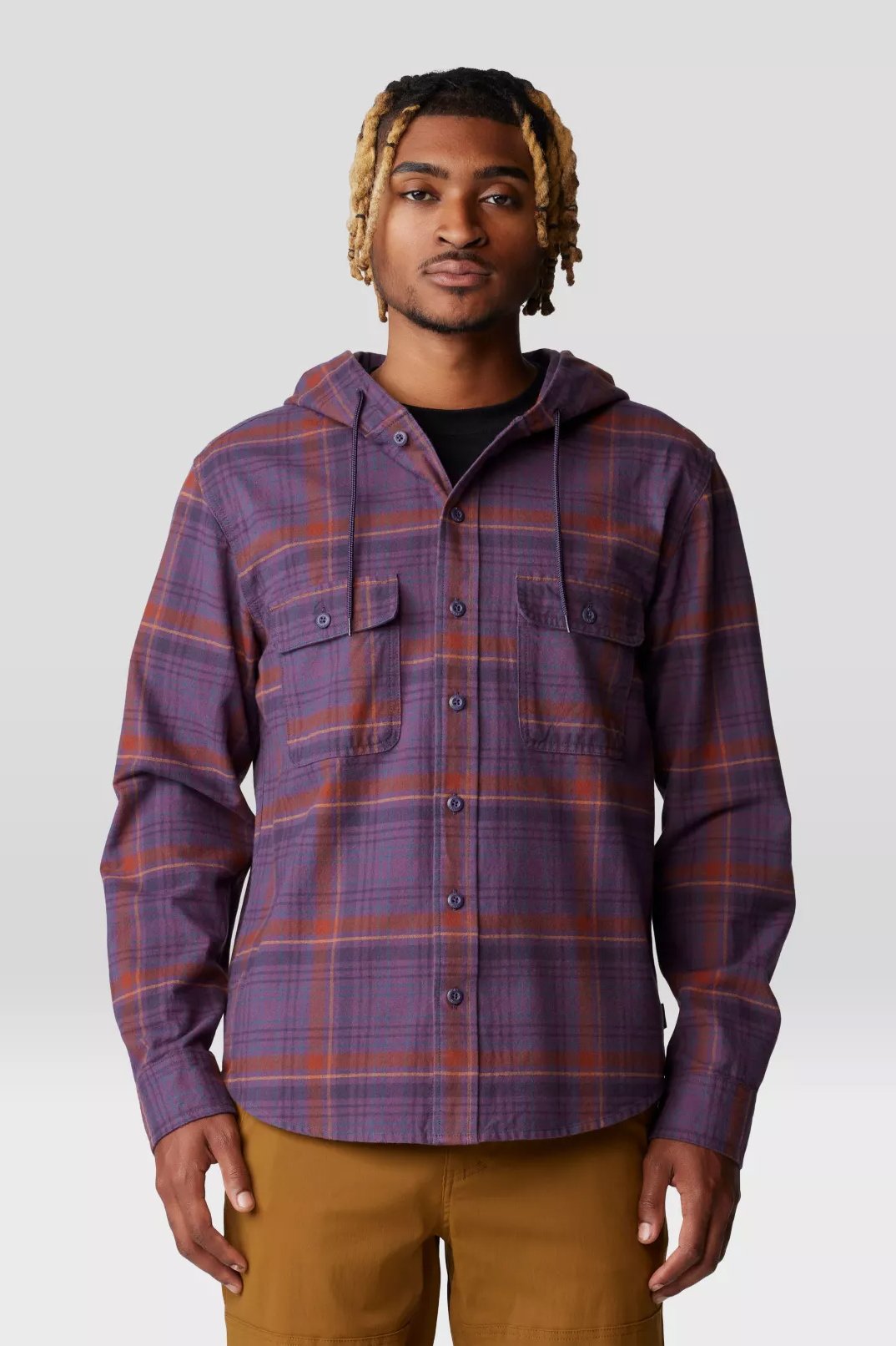 Dusk Creek Hooded Shirt, Blurple Bowline Plaid