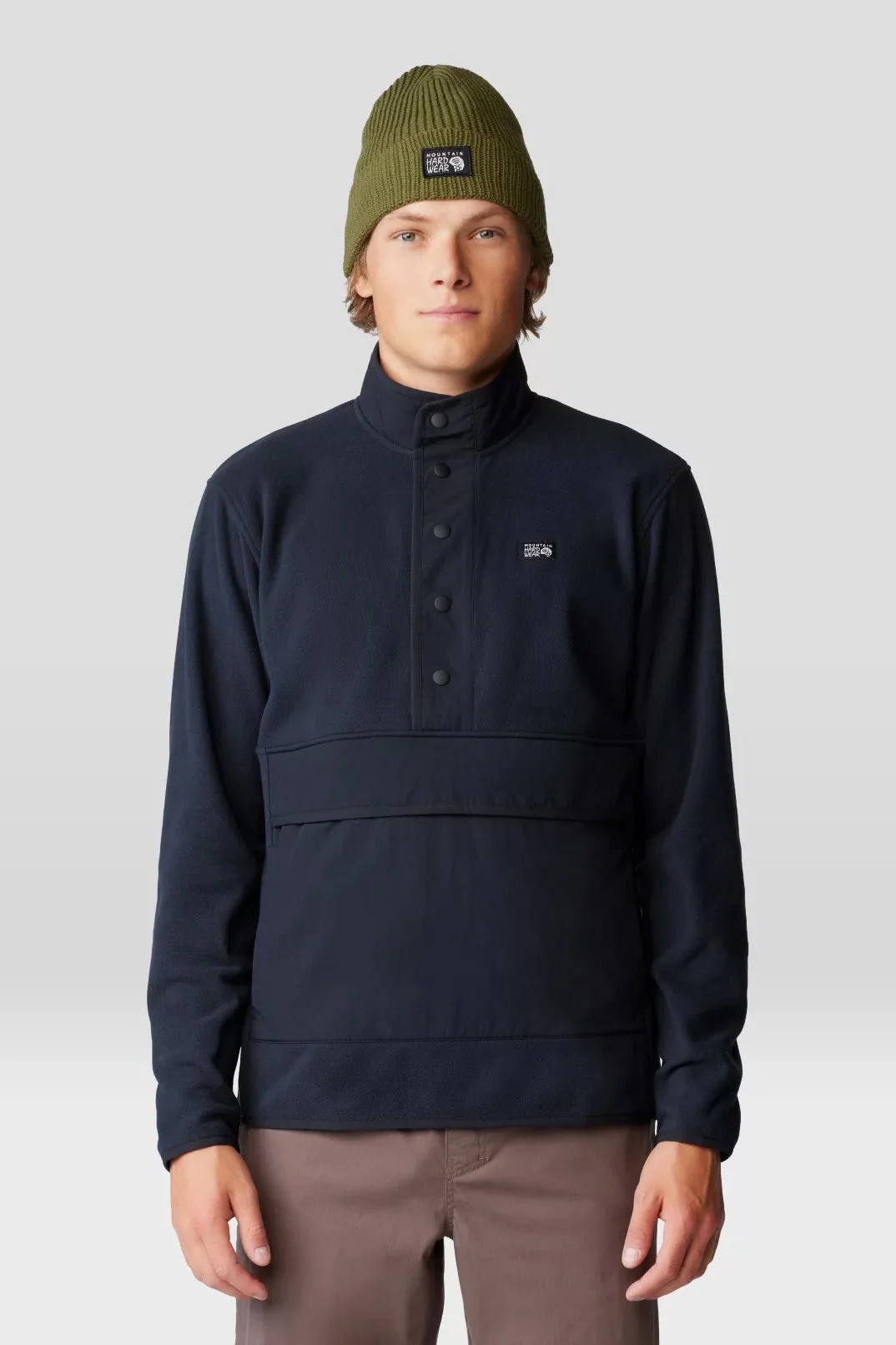 Microchill Snap Neck Pullover, Black