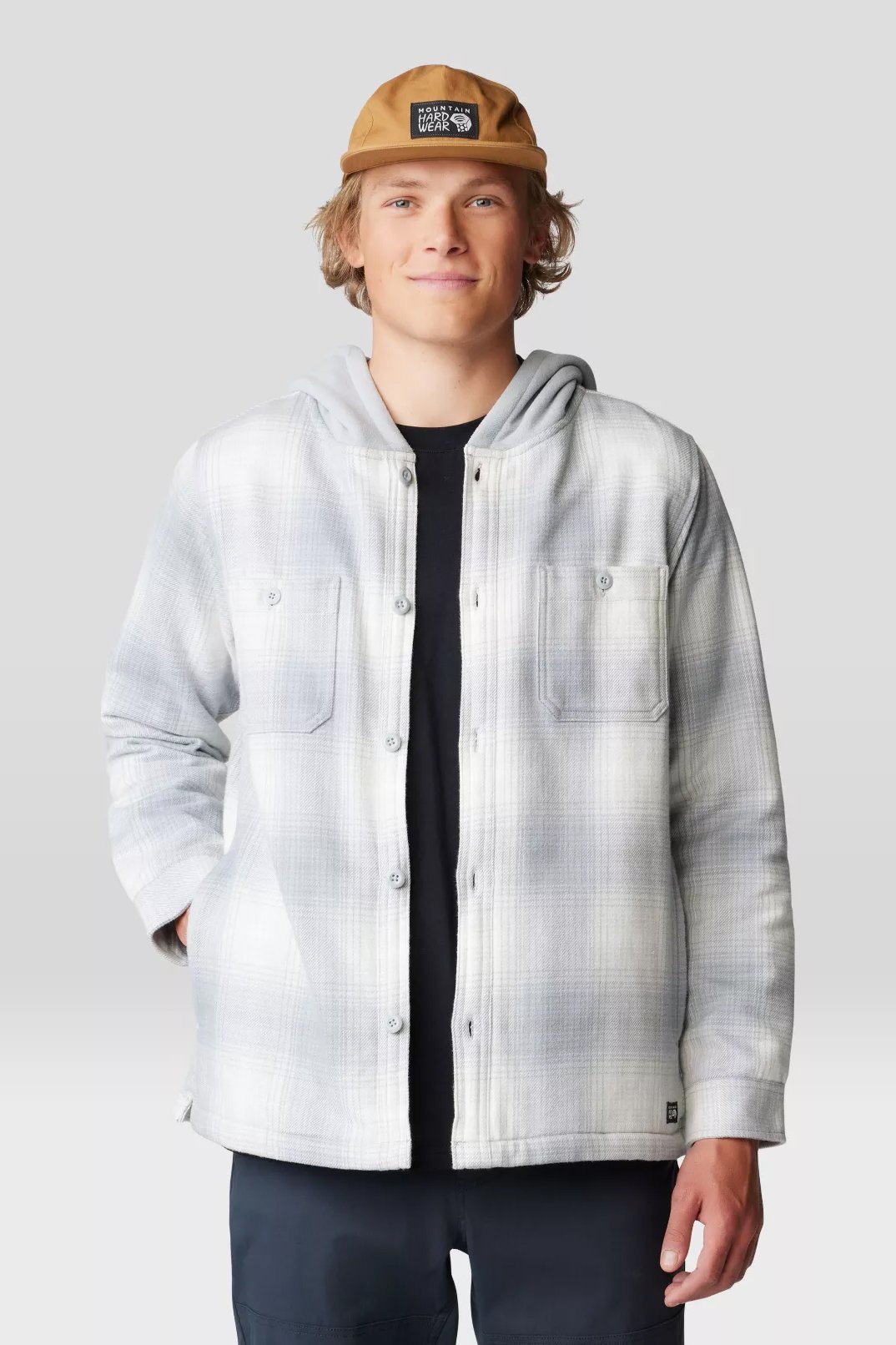 Plusher Microchill Lined Shacket, Glacial Ombré Buffalo Check