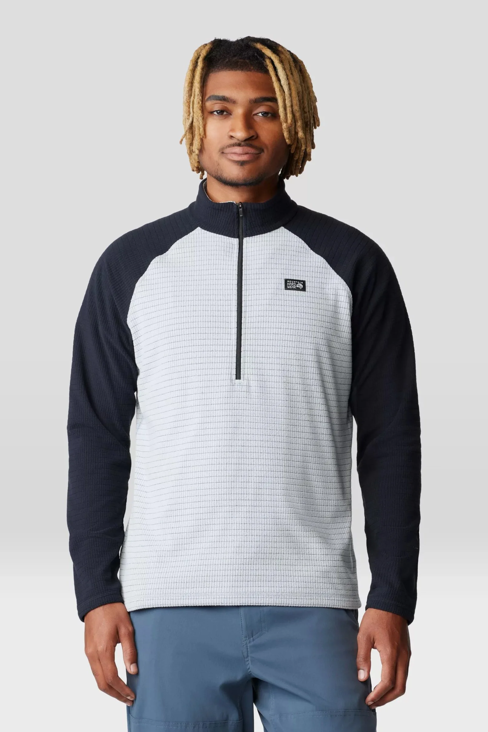 Summit Grid 1/2 Zip, Glacial/Black Colorblock