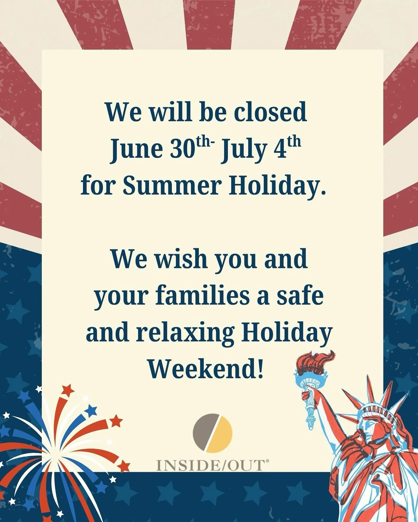 We hope you have an amazing week, we will miss you!