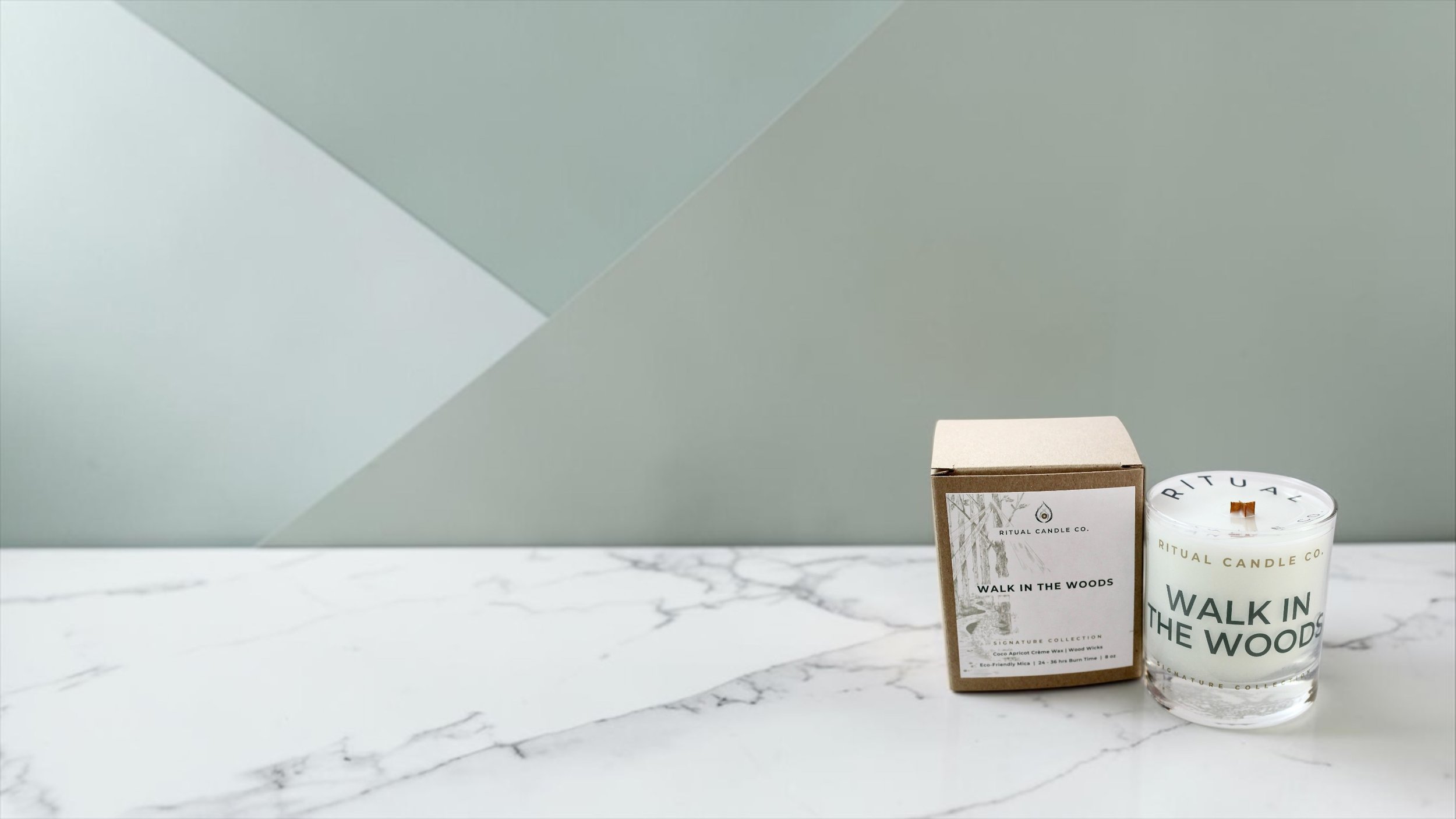 Ritual Candle Co. coconut wax wood wick candle walk in the woods walk in the woods