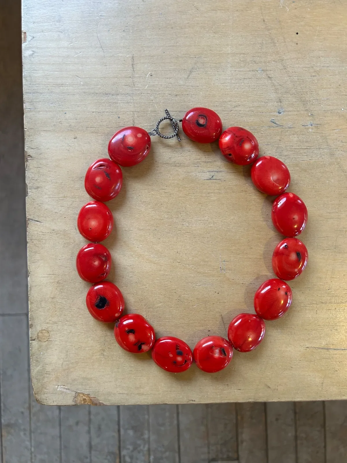 Antique Red Bamboo Coral Necklace