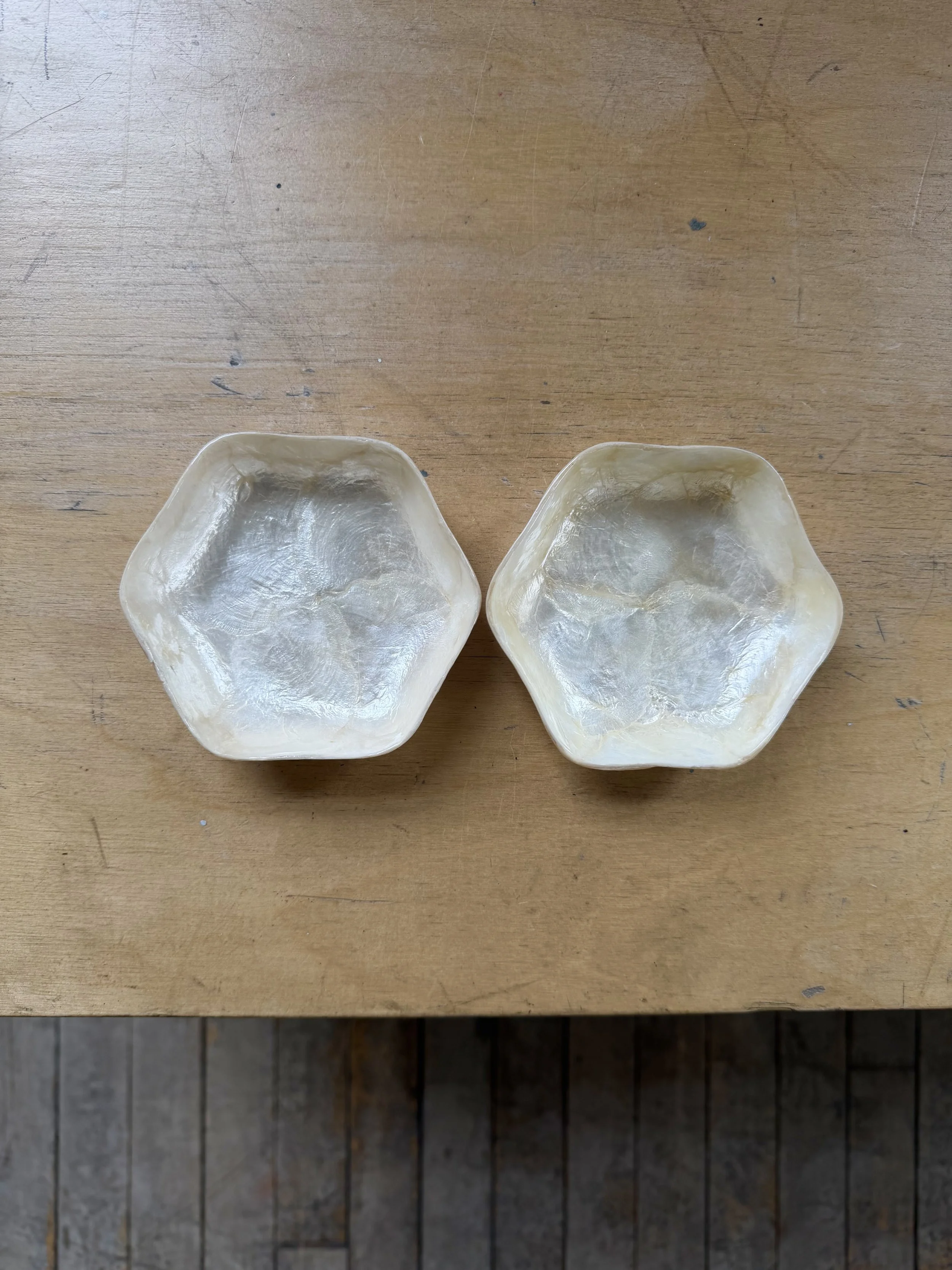 Vintage Capiz Shell Dishes