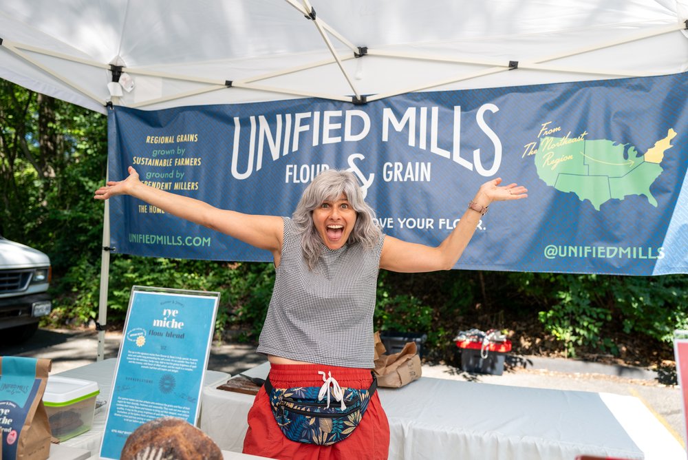  This is our friend and neighbor, Heidi Dolnick at the farmer’s market in Cold Spring. She’s doing some rad things with flour.  Go check her out at unifiedmills.com  