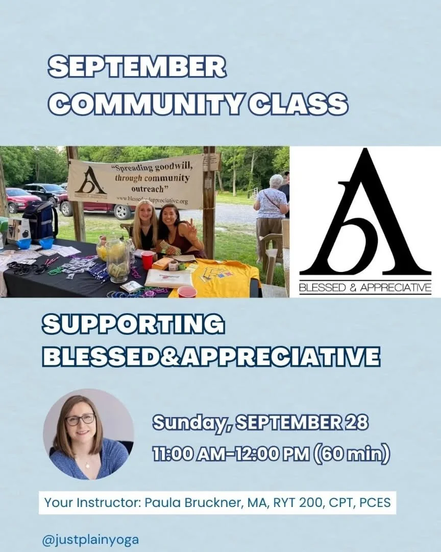 🌱 Community Yoga: A Class that Gives Back 
Our donation-only Community Classes are the perfect way to invite friends, neighbors, or co-workers to try yoga in a welcoming, no-pressure environment.
 
✨ 100% of the proceeds support local nonprofits &md