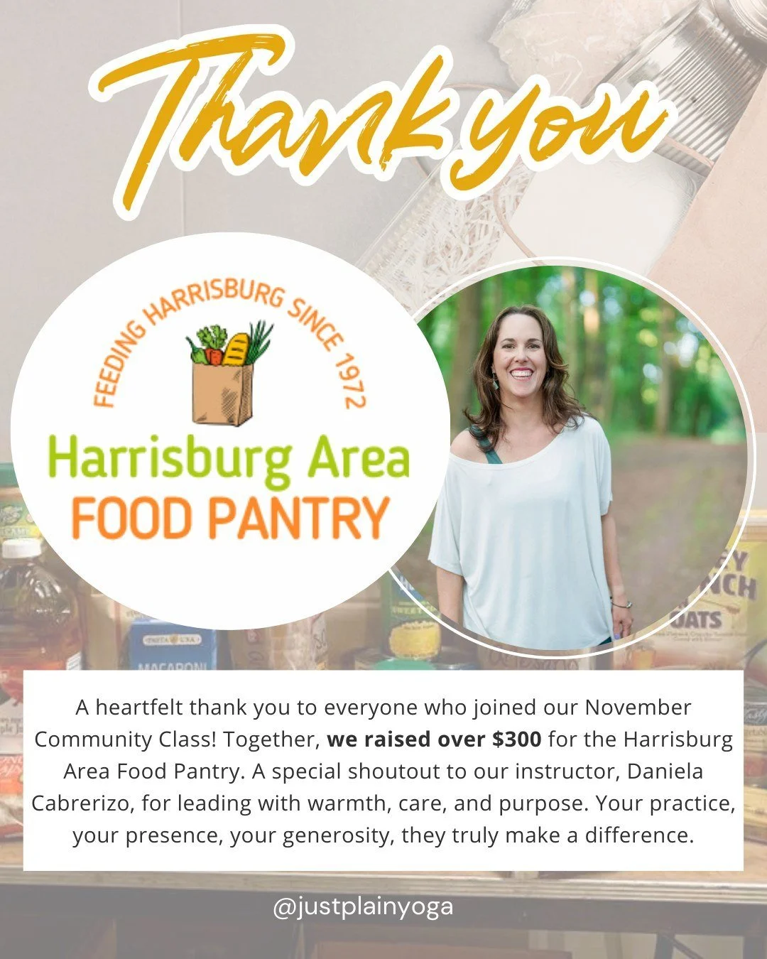 ✨ THANK YOU, JPY Community! 
Because of your generosity, heart, and willingness to show up for others, we raised over $300 for the Harrisburg Area Food Pantry &mdash; a local lifeline that opens its doors five days a week and meets people exactly whe